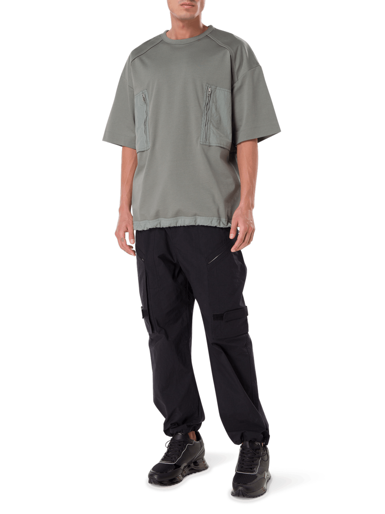 Juun.J BNWT SS23 JUUN.J NYLON ZIPPER POCKET BLOCKED STRING TSHIRT L Size US L / EU 52-54 / 3 - 11 Thumbnail