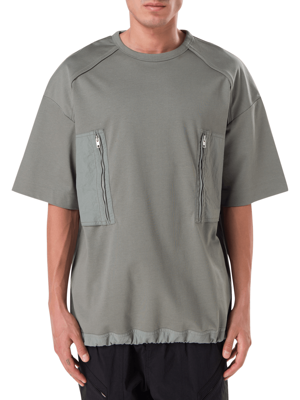 Juun.J BNWT SS23 JUUN.J NYLON ZIPPER POCKET BLOCKED STRING TSHIRT L Size US L / EU 52-54 / 3 - 1 Thumbnail