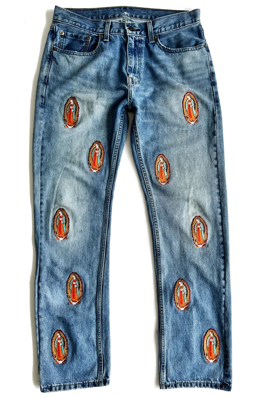 Vintage Levi Jeans With Mary Embroidery