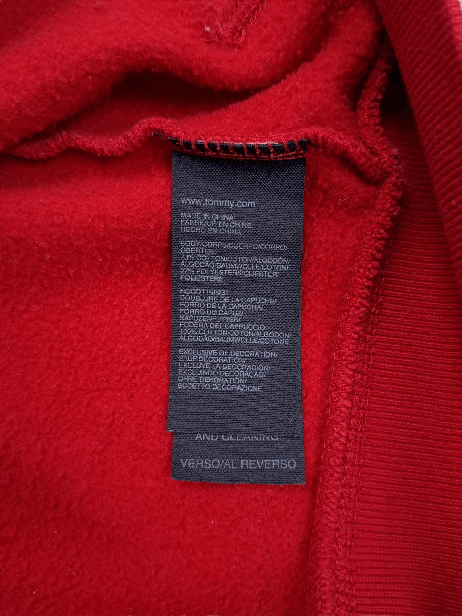 Tommy Hilfiger × Vintage Tommy Hilfiger Red Logo Hoodie Size M Size US M / EU 48-50 / 2 - 9 Thumbnail
