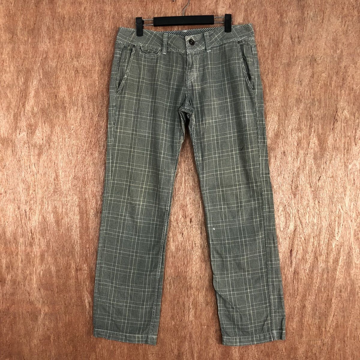 Japanese Brand × Seditionaries DLL Cepo Checkered buckle back Grey Straight Pants #c658 Size US 31 - 1 Thumbnail