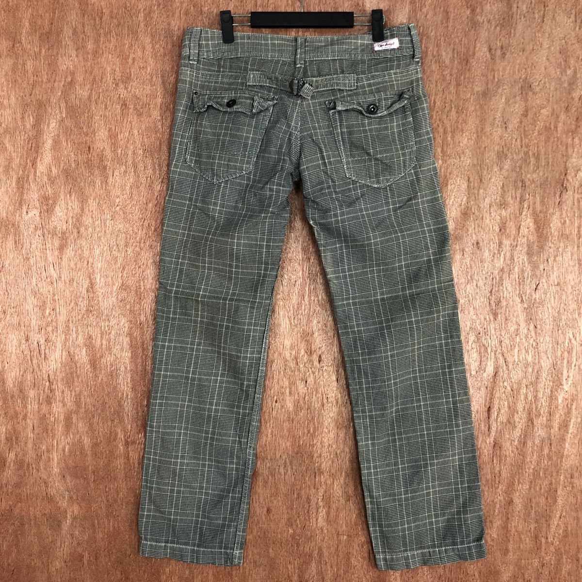Japanese Brand × Seditionaries DLL Cepo Checkered buckle back Grey Straight Pants #c658 Size US 31 - 6 Thumbnail