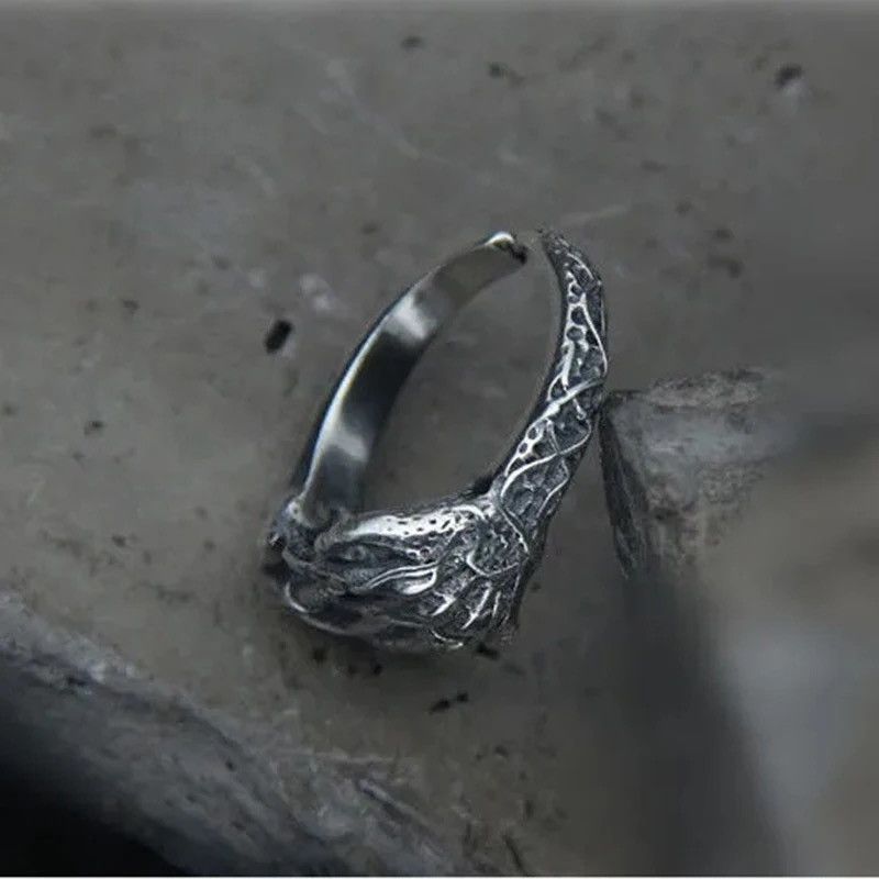 Jewelry × Vintage Ghost Skull Hand Adjustable Ring Size ONE SIZE - 4 Thumbnail