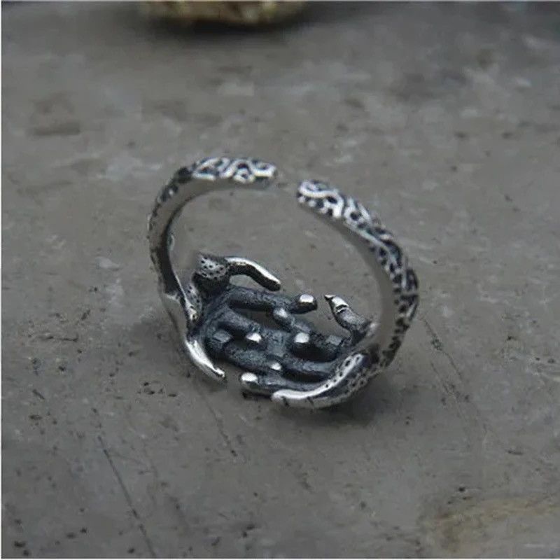 Jewelry × Vintage Ghost Skull Hand Adjustable Ring Size ONE SIZE - 5 Thumbnail