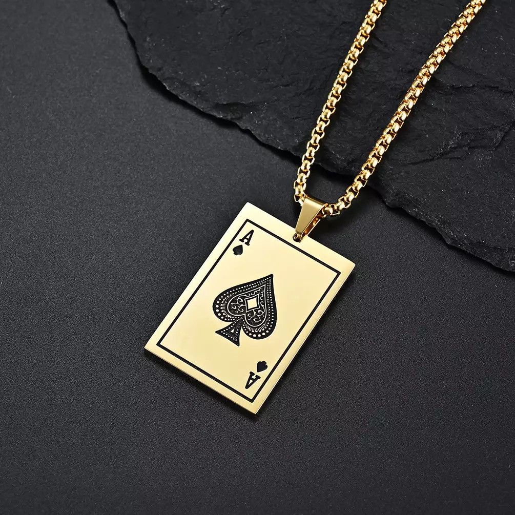 Jewelry Poker Ace Pendant Necklace Size ONE SIZE - 2 Thumbnail