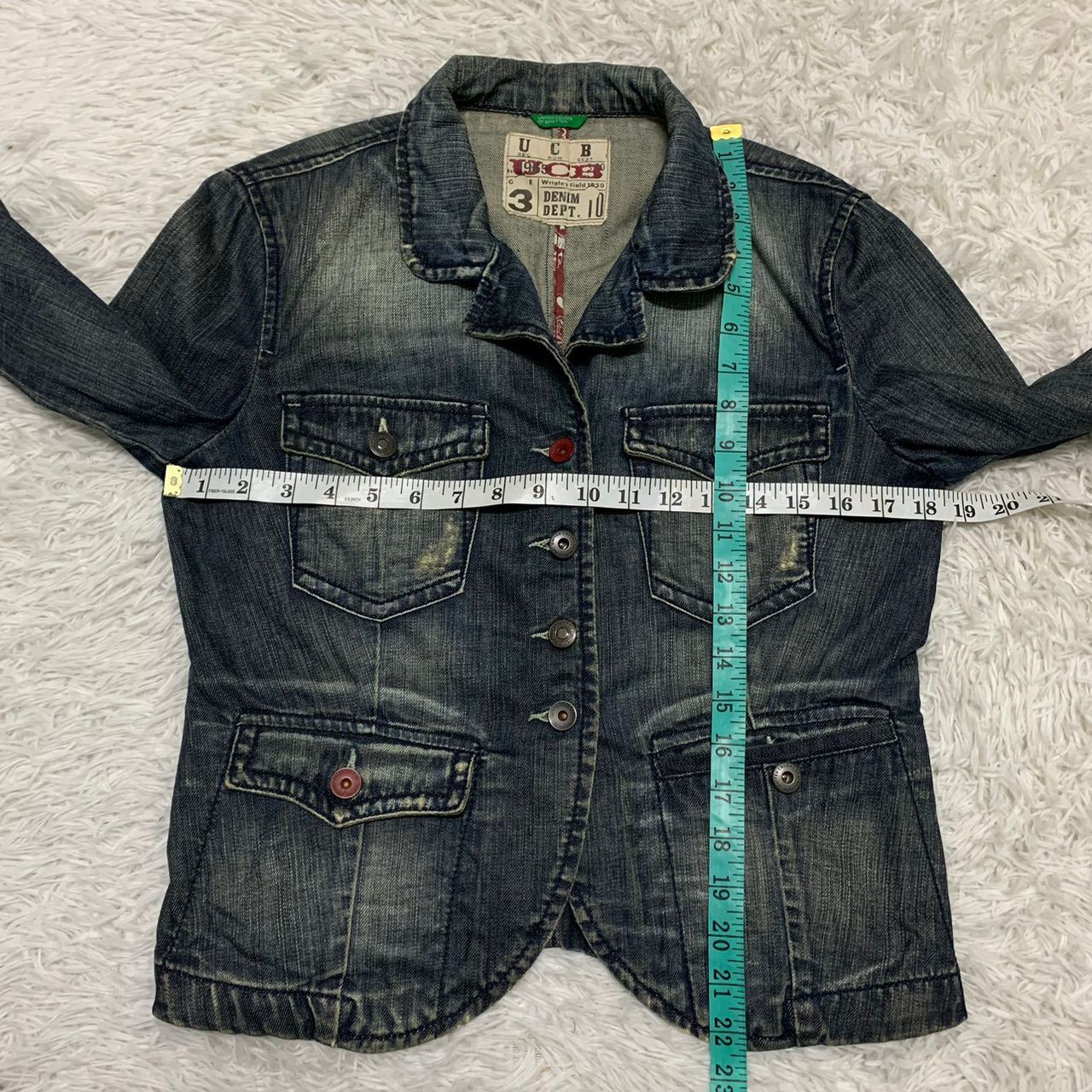 United Colors Of Benetton UCB Wrigley Field 1950 Denim Jacket Size M / US 6-8 / IT 42-44 - 4 Thumbnail