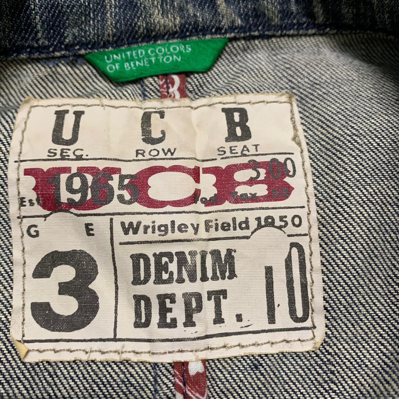 United Colors Of Benetton UCB Wrigley Field 1950 Denim Jacket Size M / US 6-8 / IT 42-44 - 7 Thumbnail