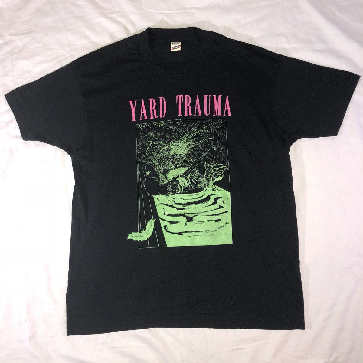 Vintage Ralph Steadman Yard Trauma Punk Group 80’s T shirt Size US XL / EU 56 / 4 - 1 Thumbnail