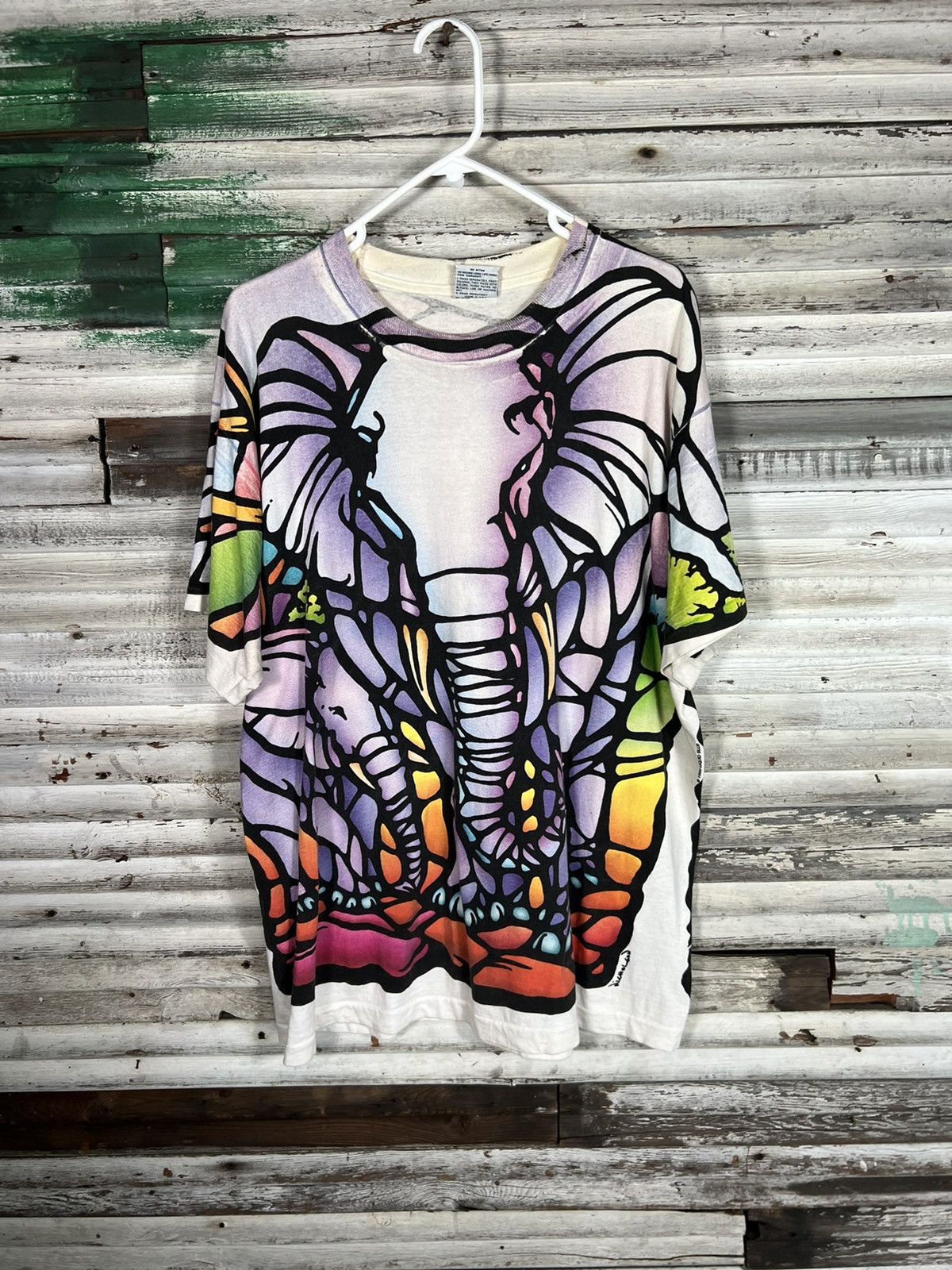 Vintage Elephant Stained Glass AOP Shirt