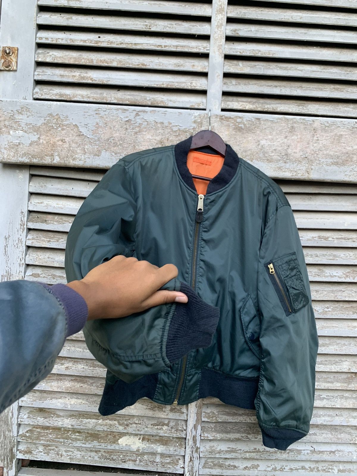 Vintage 🪖Vintage Sun Faded MA-1 Man Intermediate Bomber Jacket Size US M / EU 48-50 / 2 - 4 Thumbnail