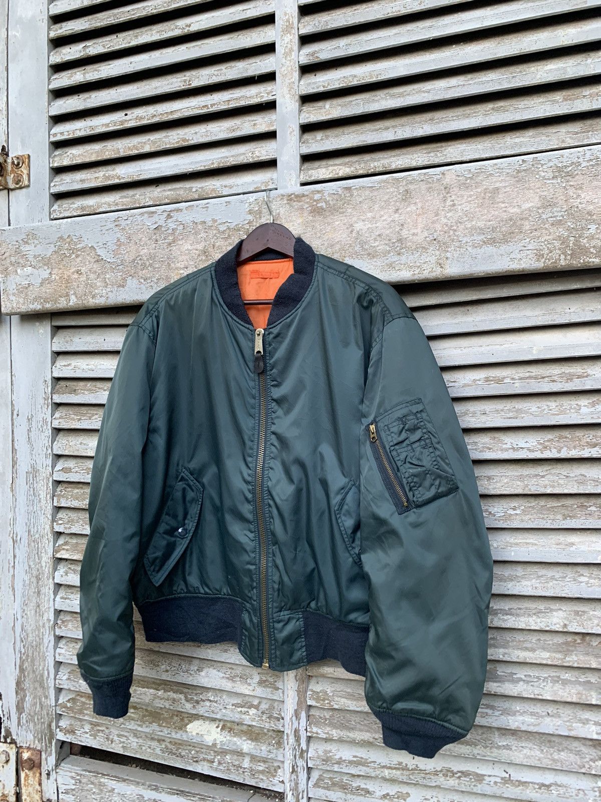 Vintage 🪖Vintage Sun Faded MA-1 Man Intermediate Bomber Jacket Size US M / EU 48-50 / 2 - 2 Thumbnail