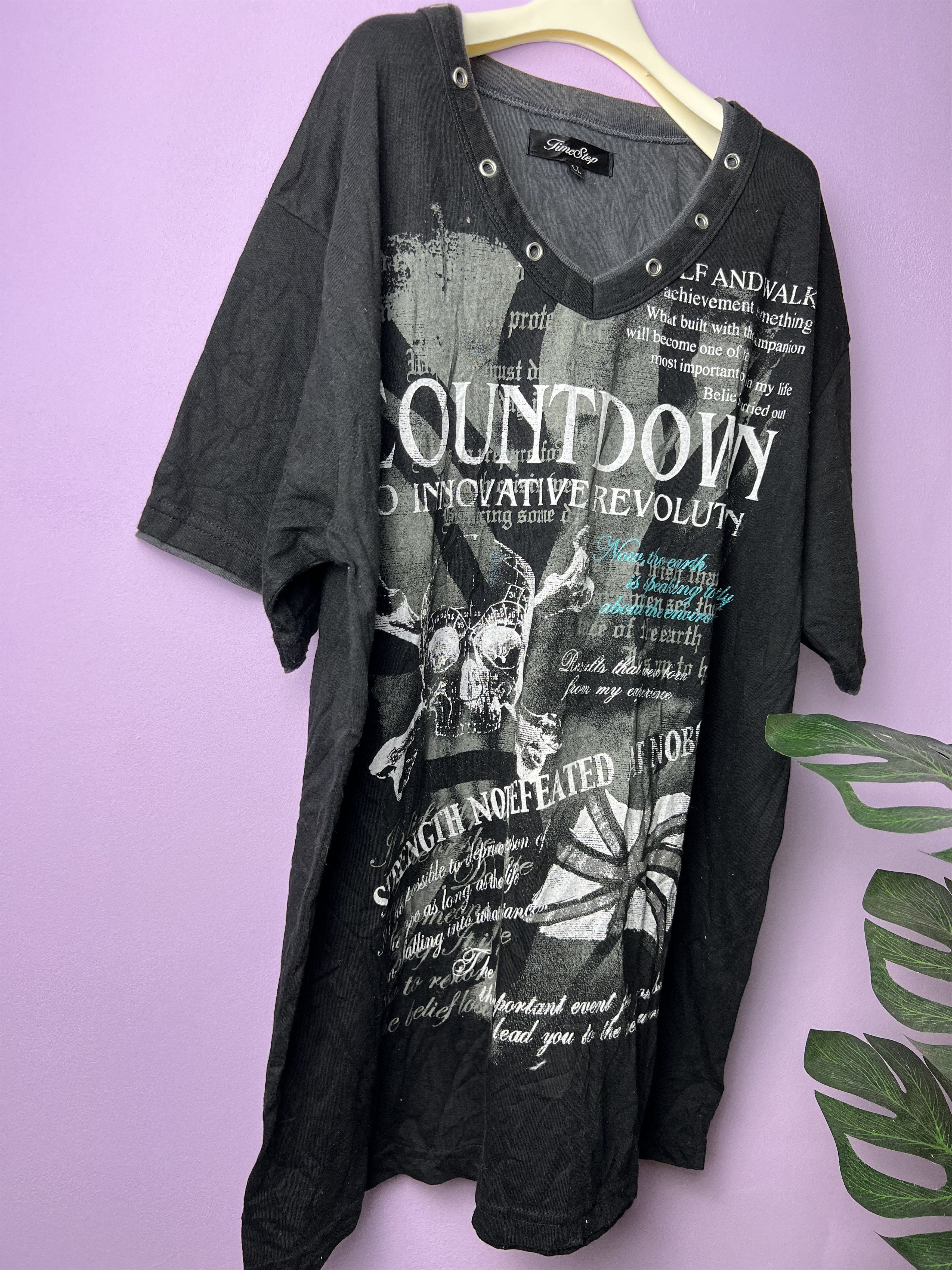If Six Was Nine 🔥Time Step Skulls V Neck Tees Size US M / EU 48-50 / 2 - 3 Thumbnail