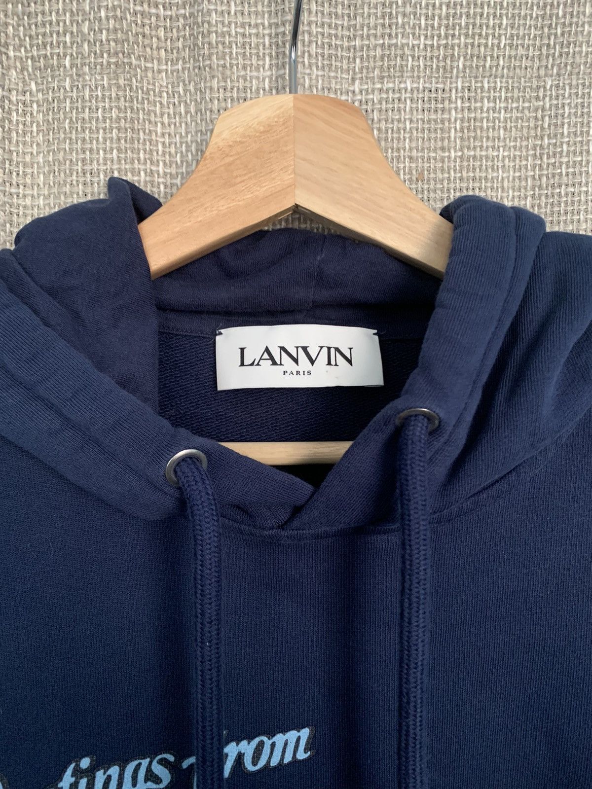 Lanvin Greetings from Lanvin Navy Blue Logo Hoodie Size US L / EU 52-54 / 3 - 3 Thumbnail