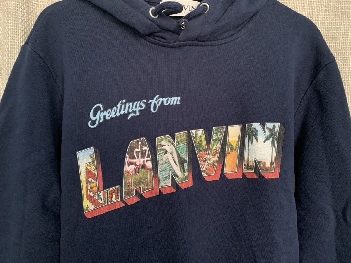 Lanvin Greetings from Lanvin Navy Blue Logo Hoodie Size US L / EU 52-54 / 3 - 2 Thumbnail