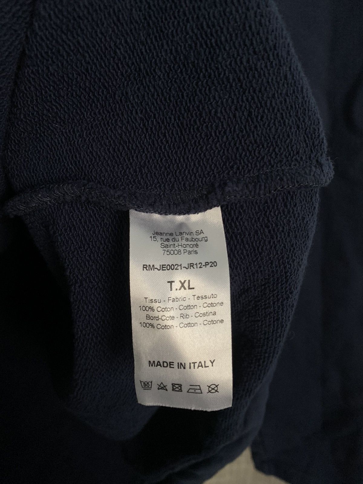 Lanvin Greetings from Lanvin Navy Blue Logo Hoodie Size US L / EU 52-54 / 3 - 6 Thumbnail