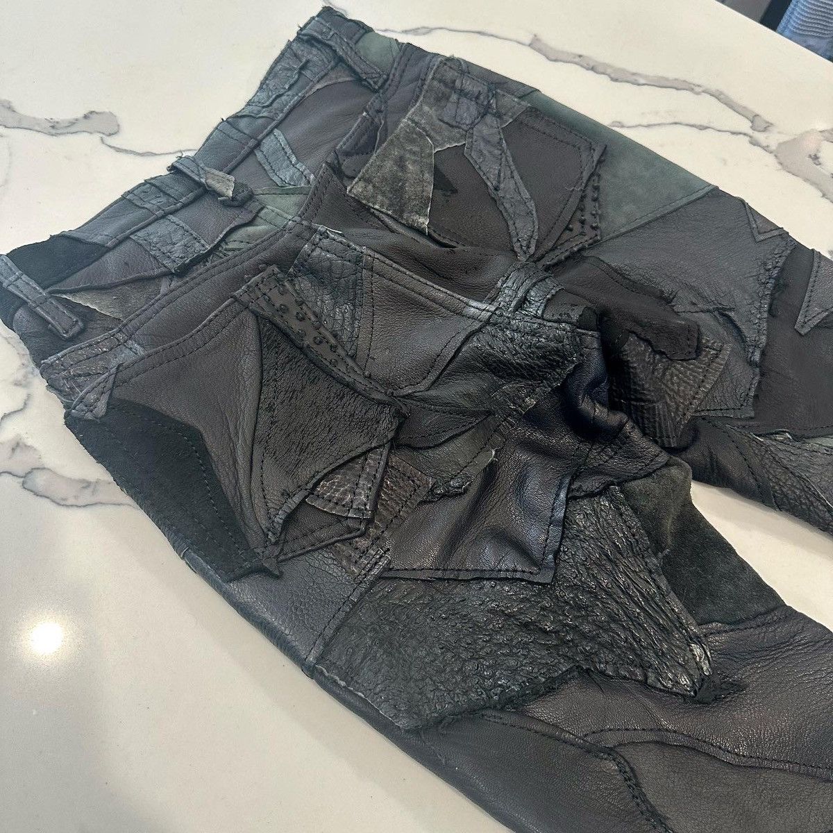 Yasuyuki Ishii Yasuyuki Ishii Patchwork Leather Pants Size US 30 / EU 46 - 6 Thumbnail