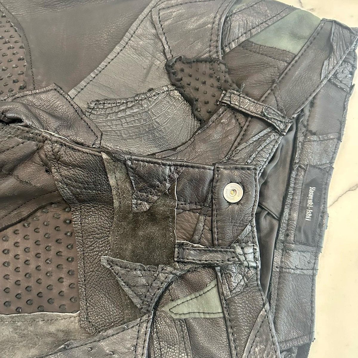 Yasuyuki Ishii Yasuyuki Ishii Patchwork Leather Pants Size US 30 / EU 46 - 5 Thumbnail
