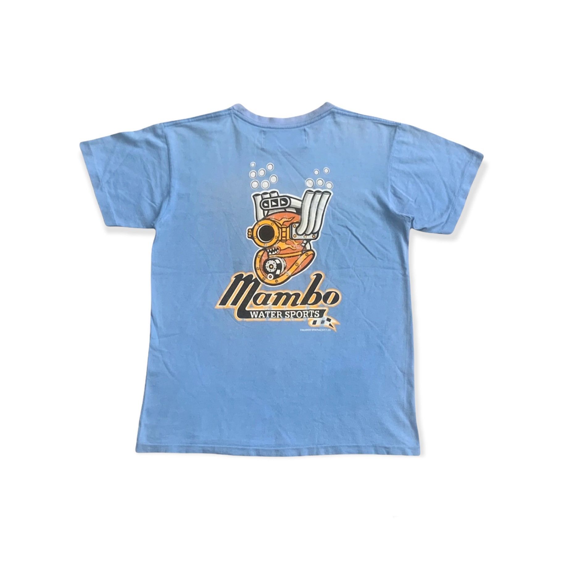 image of Jams World x Mambo Vintage Mambo Surf Deluxe Water Sports Single Stitch Tee in Light Blue (Size Sma