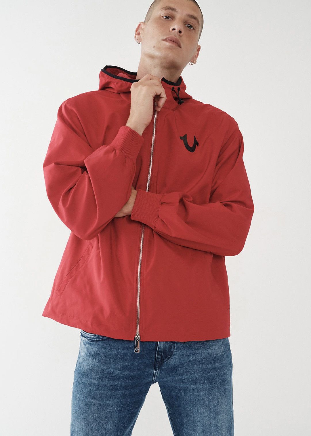 True Religion Nylon full zip windbreaker jacket mock neck hoodie zip up Size US S / EU 44-46 / 1 - 3 Thumbnail