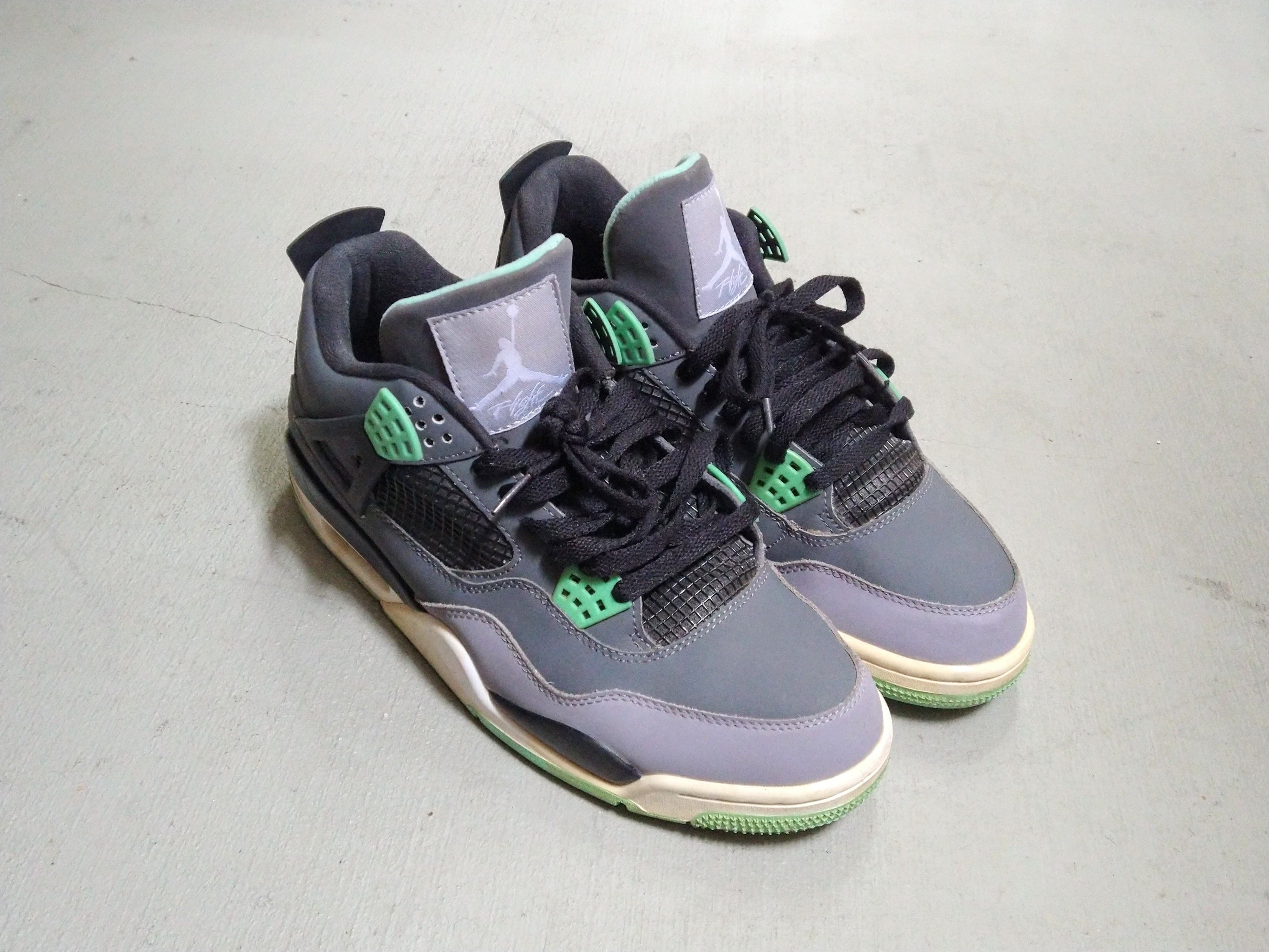 Jordan Brand Nike Air Jordan 4 Retro Glow Green Size 11 Gray 308497-033 Size US 11 / EU 44 - 3 Thumbnail