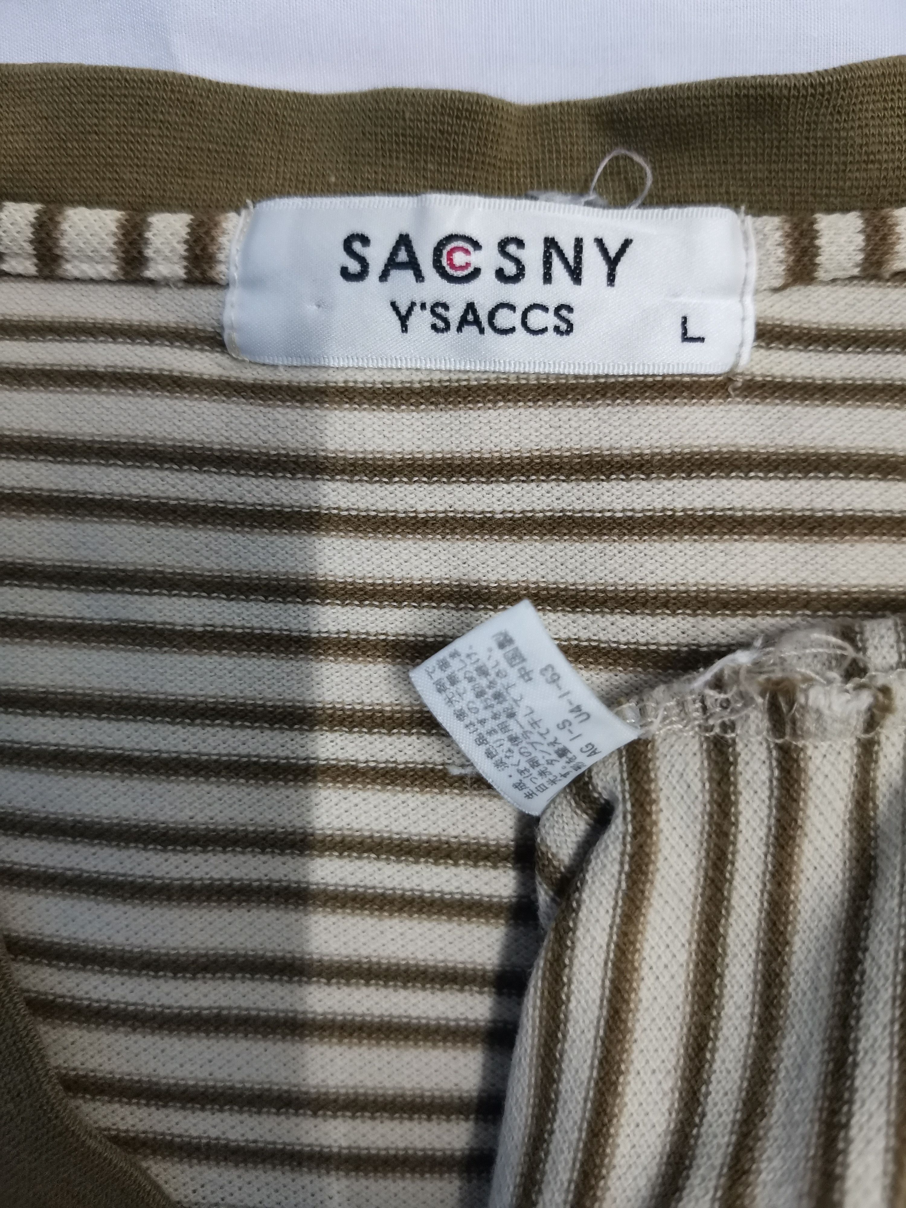 Y's Sacsny Y'saccs Yohji Yamamoto Japan Designer Striped Tee Size US L / EU 52-54 / 3 - 2 Thumbnail