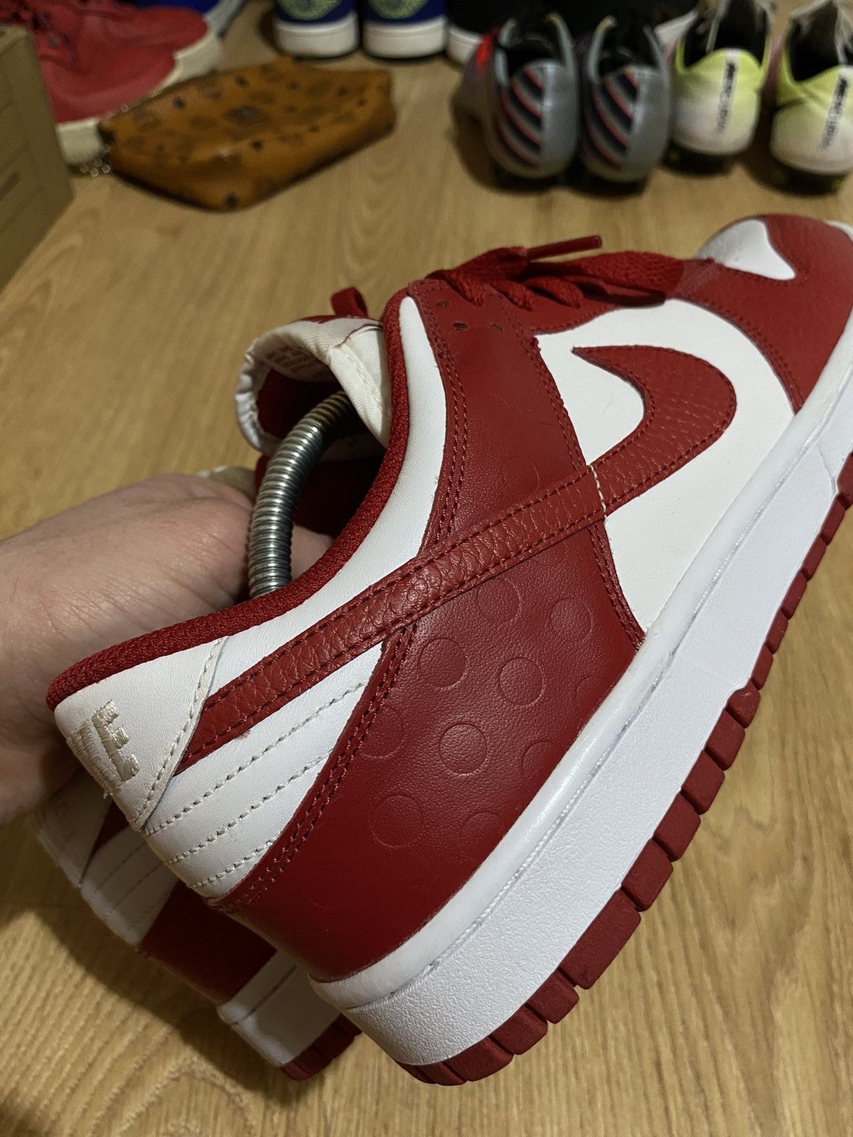 Nike Nike Dunk Low White Varsity Red 2010 St Johns Size US 11.5 / EU 44-45 - 6 Thumbnail