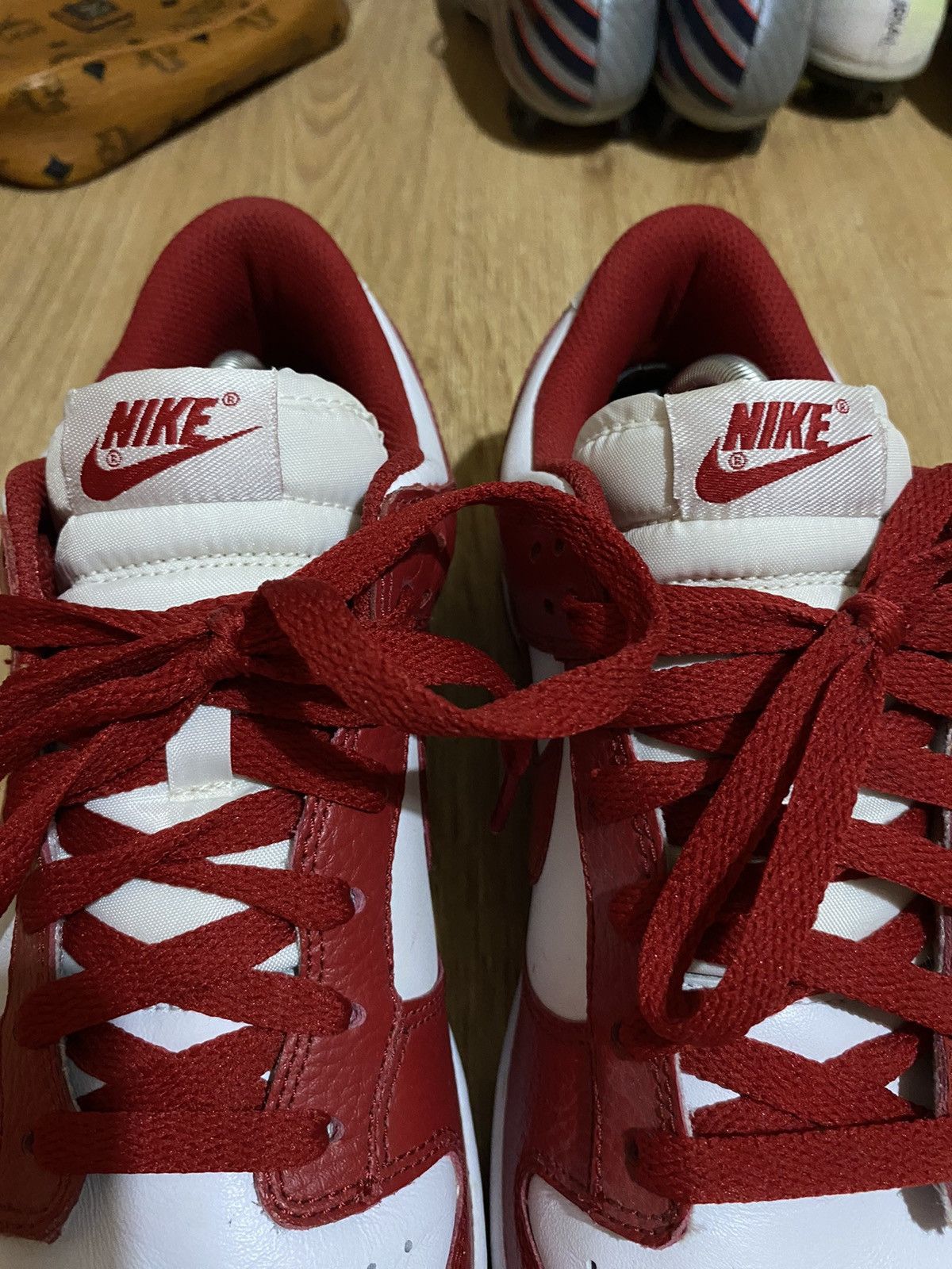 Nike Nike Dunk Low White Varsity Red 2010 St Johns Size US 11.5 / EU 44-45 - 3 Thumbnail