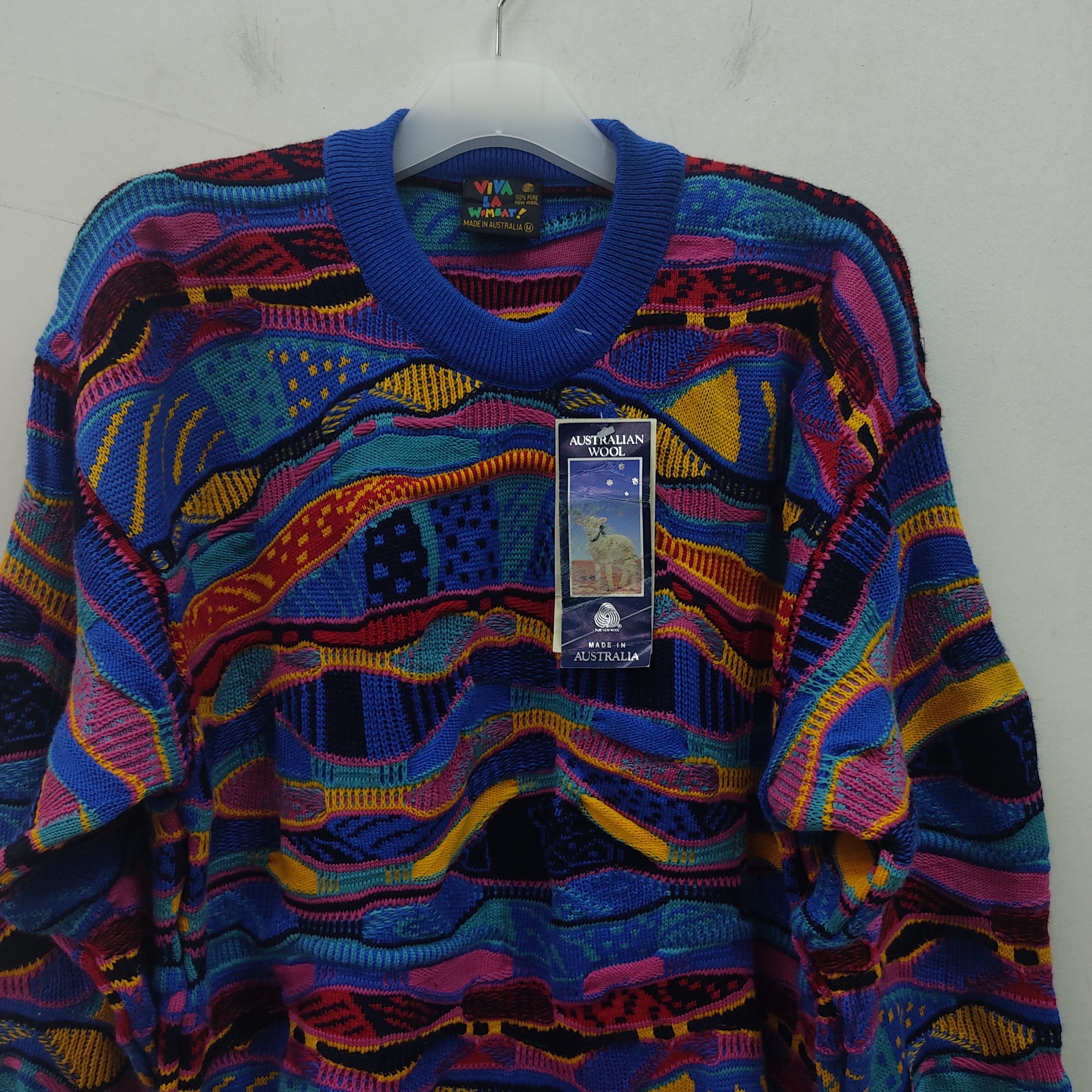 Vintage Vintage Viva La Vombat Multicolour Blue Knitwear Sweater Size US M / EU 48-50 / 2 - 2 Thumbnail