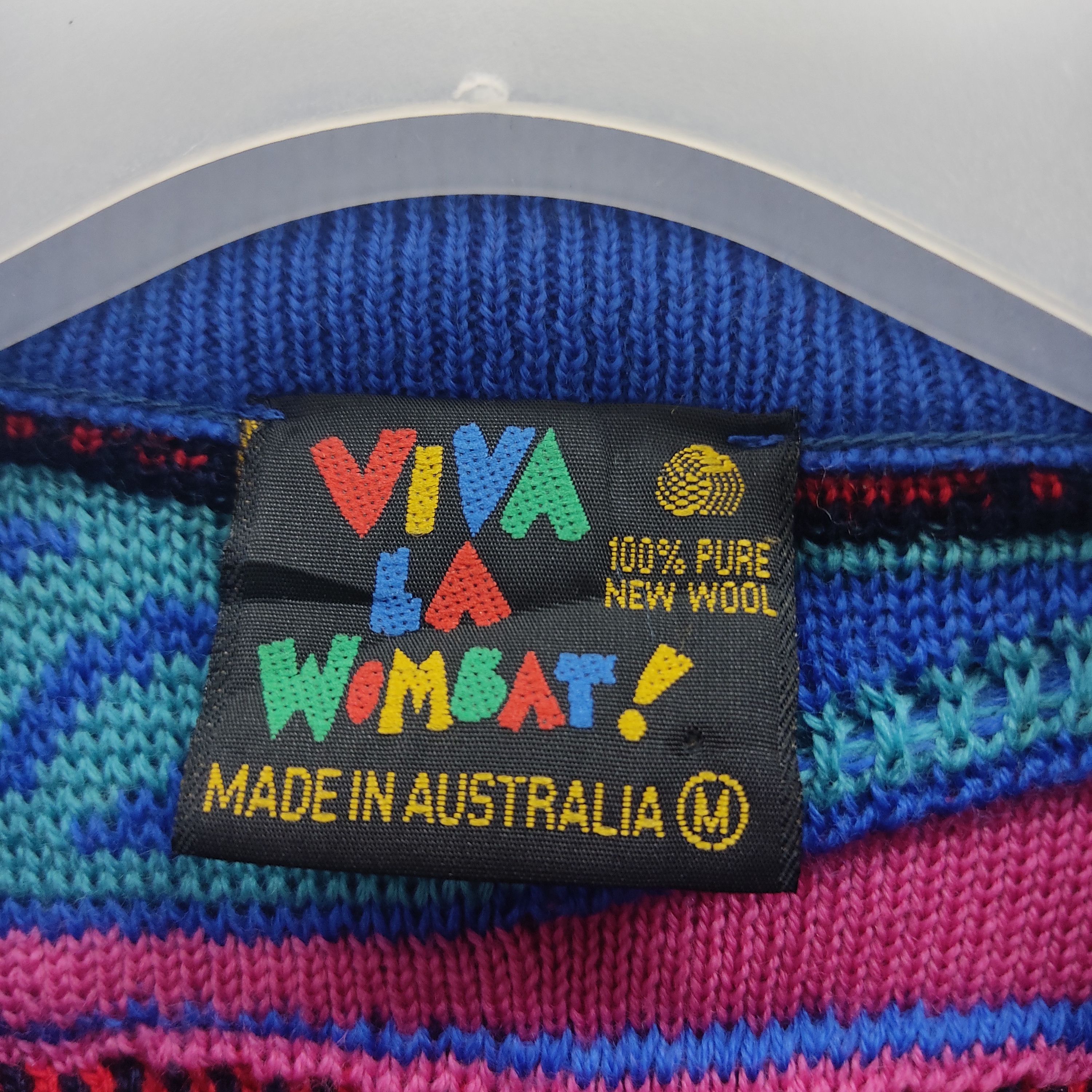 Vintage Vintage Viva La Vombat Multicolour Blue Knitwear Sweater Size US M / EU 48-50 / 2 - 10 Thumbnail