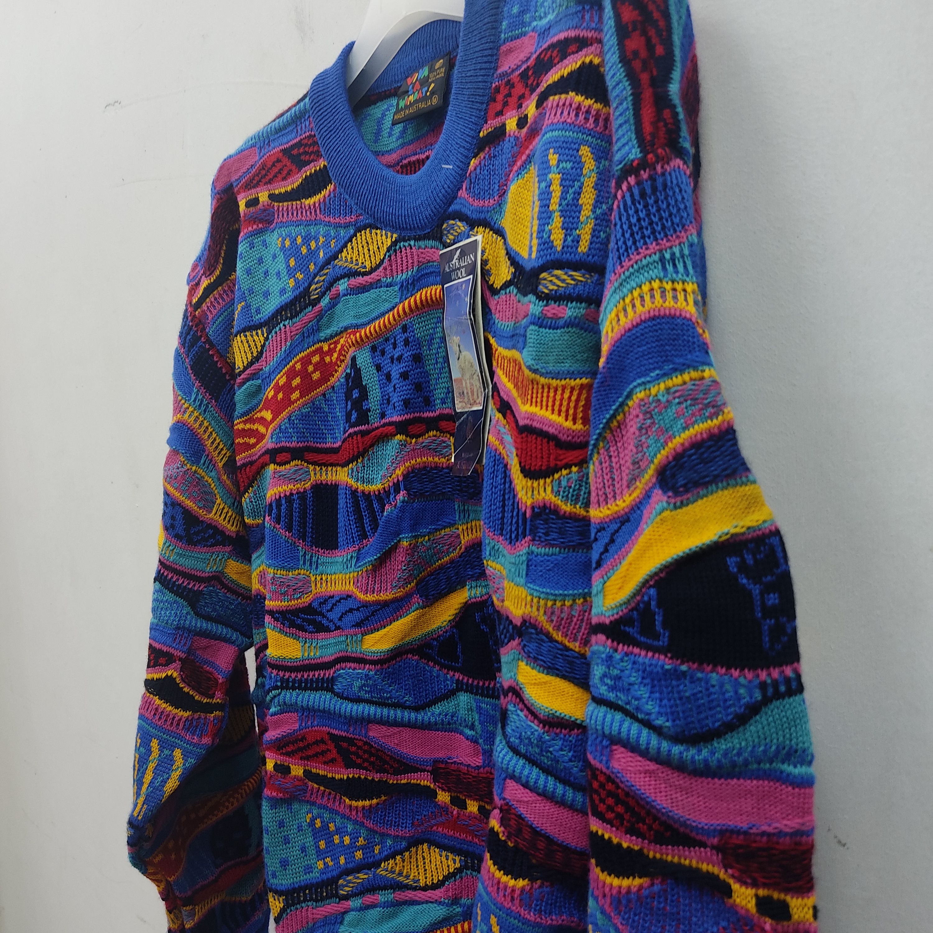 Vintage Vintage Viva La Vombat Multicolour Blue Knitwear Sweater Size US M / EU 48-50 / 2 - 22 Thumbnail