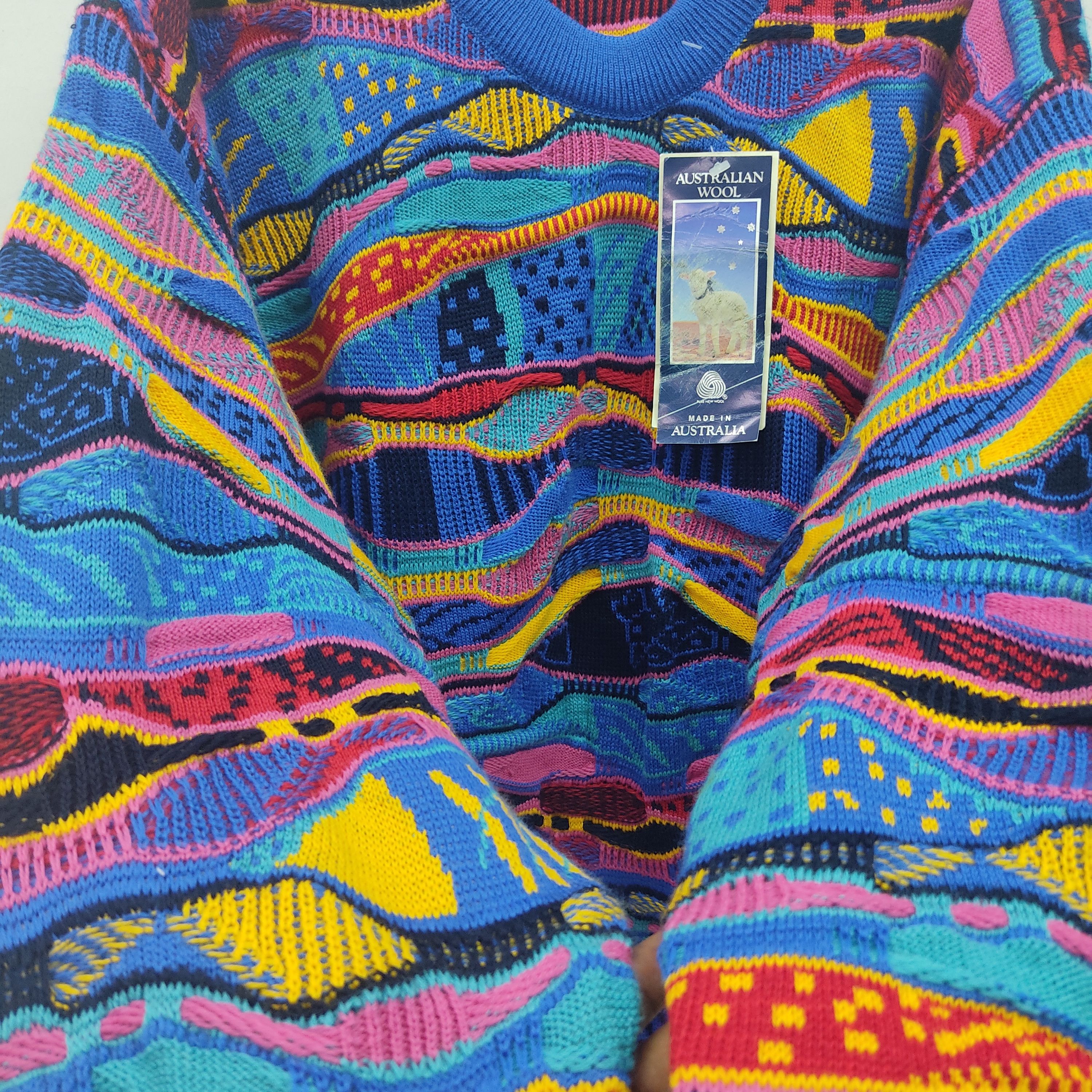 Vintage Vintage Viva La Vombat Multicolour Blue Knitwear Sweater Size US M / EU 48-50 / 2 - 16 Thumbnail