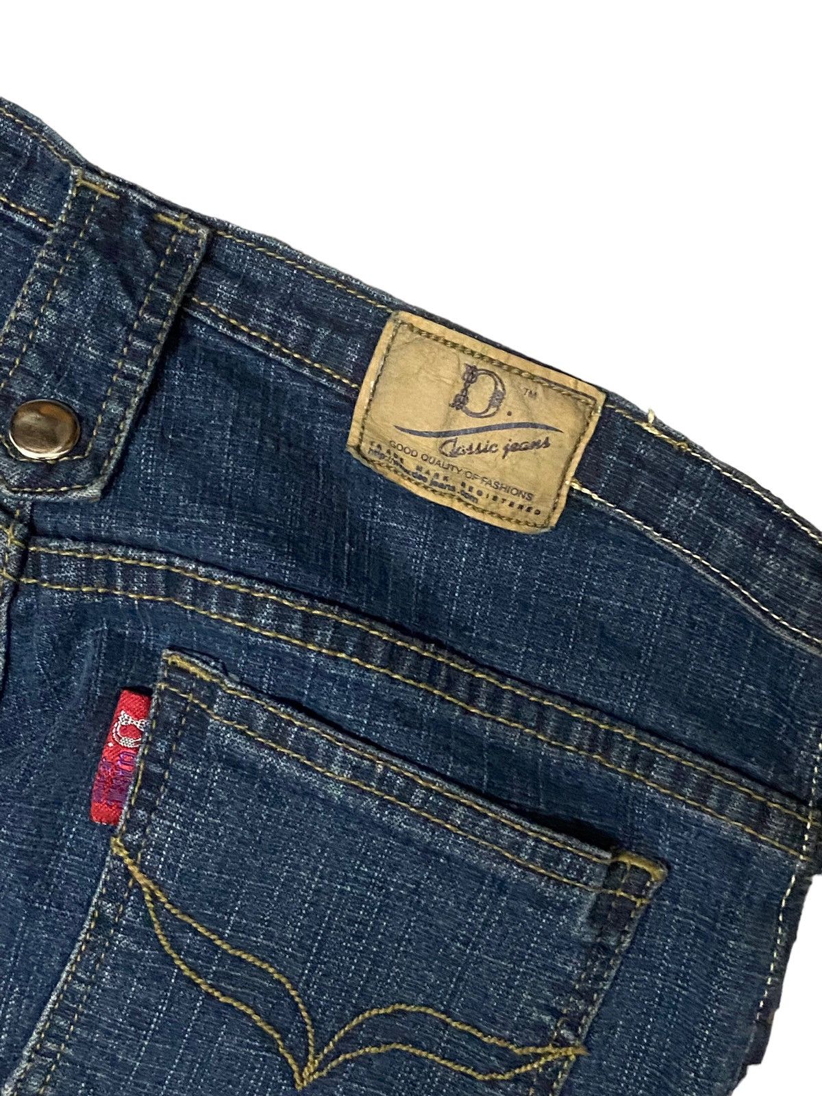 Flare Japan Classic Jean Design Rivet Button Knee Pocket