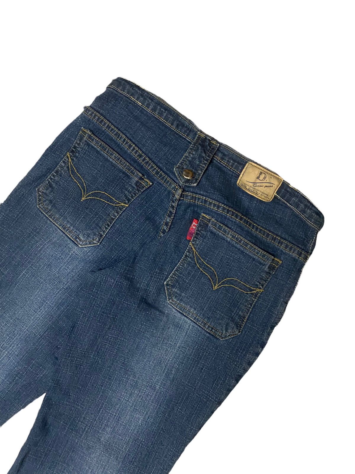Flare Japan Classic Jean Design Rivet Button Knee Pocket