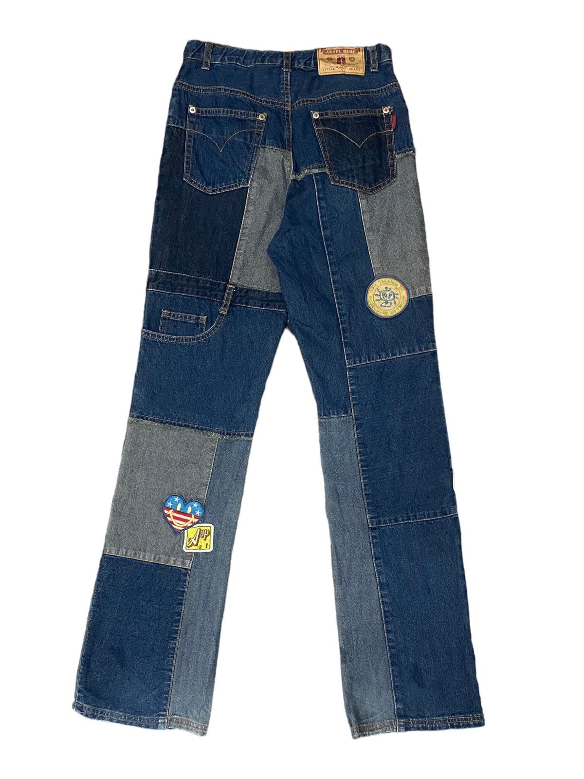 20471120 × Beauty Beast JAPAN ANGEL BLUE PATCHWORK JEANS ART PATCHES POCKET WORKWEAR Size US 27 - 5 Thumbnail