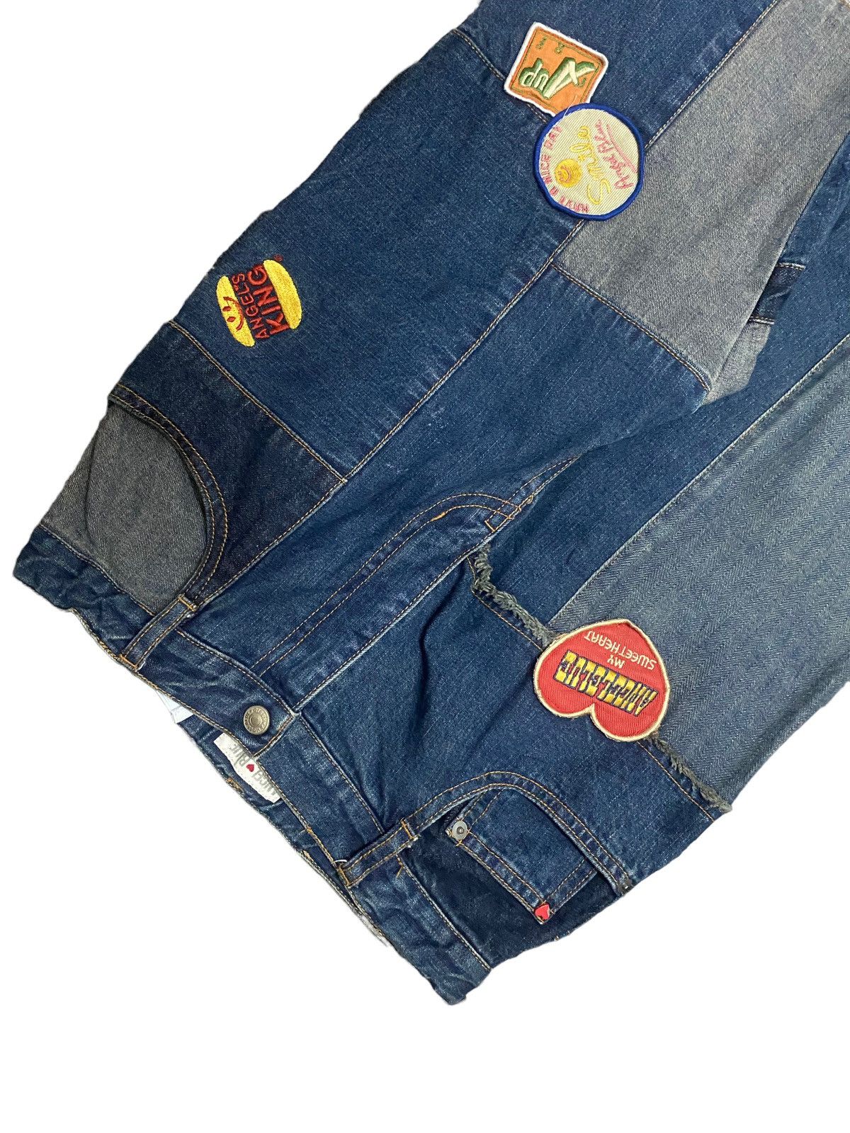20471120 × Beauty Beast JAPAN ANGEL BLUE PATCHWORK JEANS ART PATCHES POCKET WORKWEAR Size US 27 - 4 Thumbnail