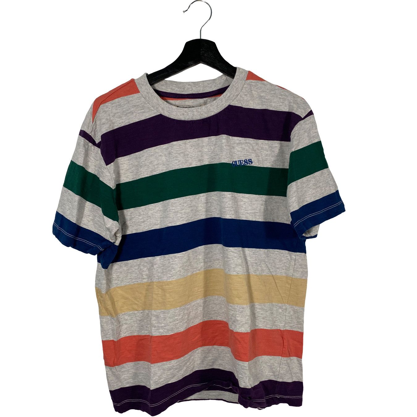 Guess GUESS Multicolor Striped Logo Tshirt Size US S / EU 44-46 / 1 - 1 Thumbnail