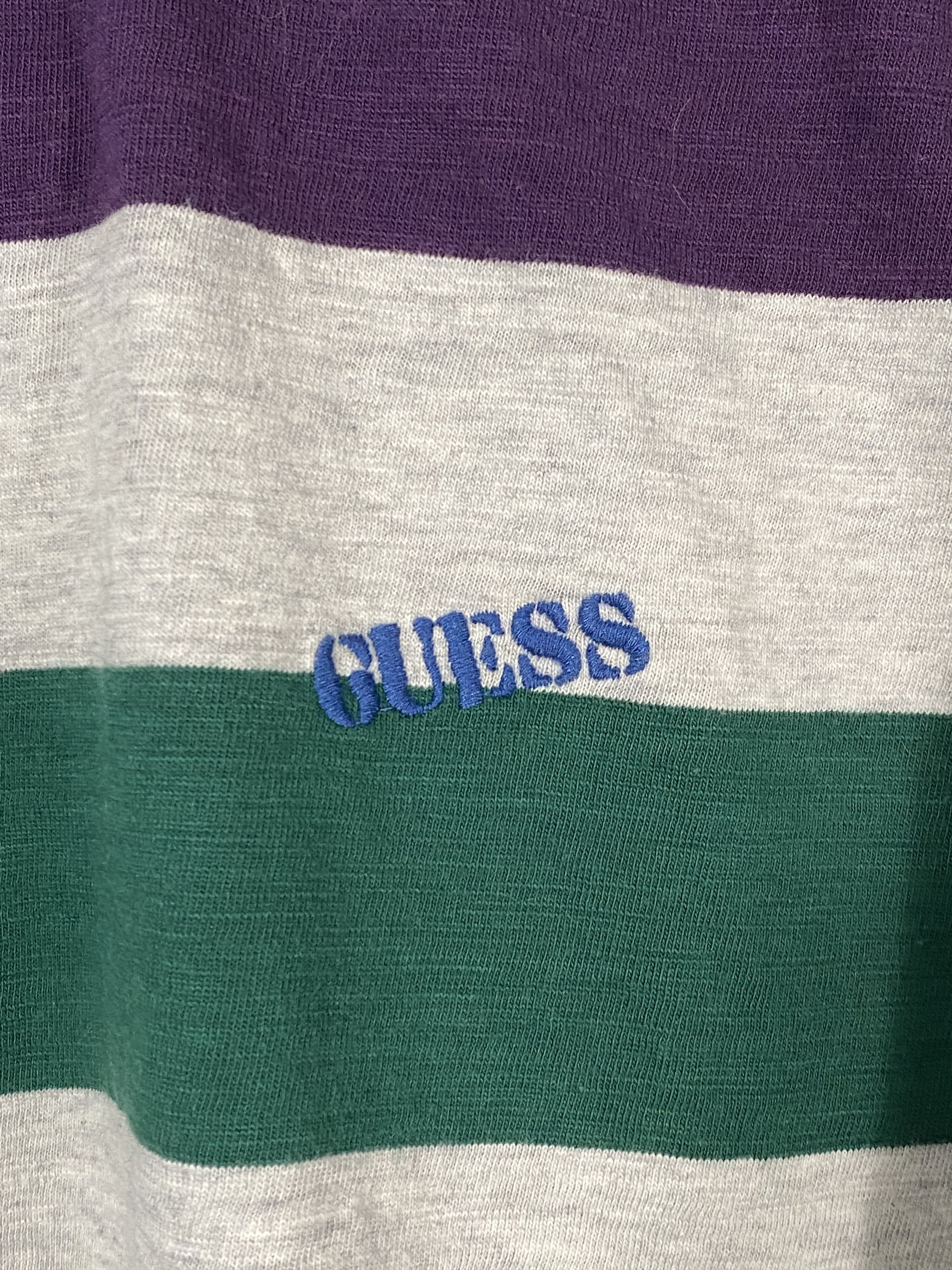 Guess GUESS Multicolor Striped Logo Tshirt Size US S / EU 44-46 / 1 - 2 Thumbnail