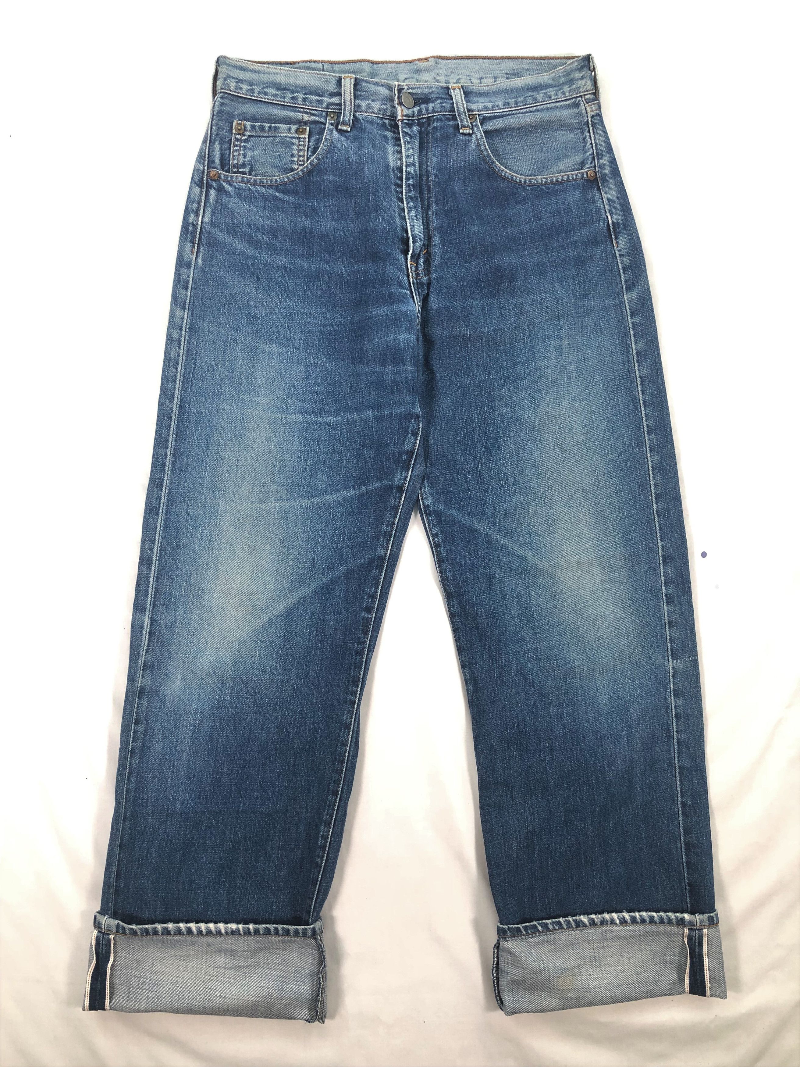 image of Levis 504Z Selvedge Denim Jeans Big E in Blue, Men's (Size 32)