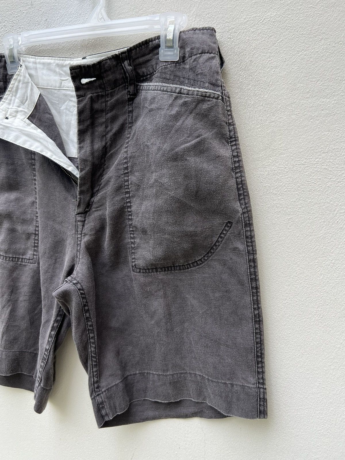 N.Hoolywood N. Hoolywood Japan Sun Faded Black Linen Short Pant Size US 32 / EU 48 - 4 Thumbnail