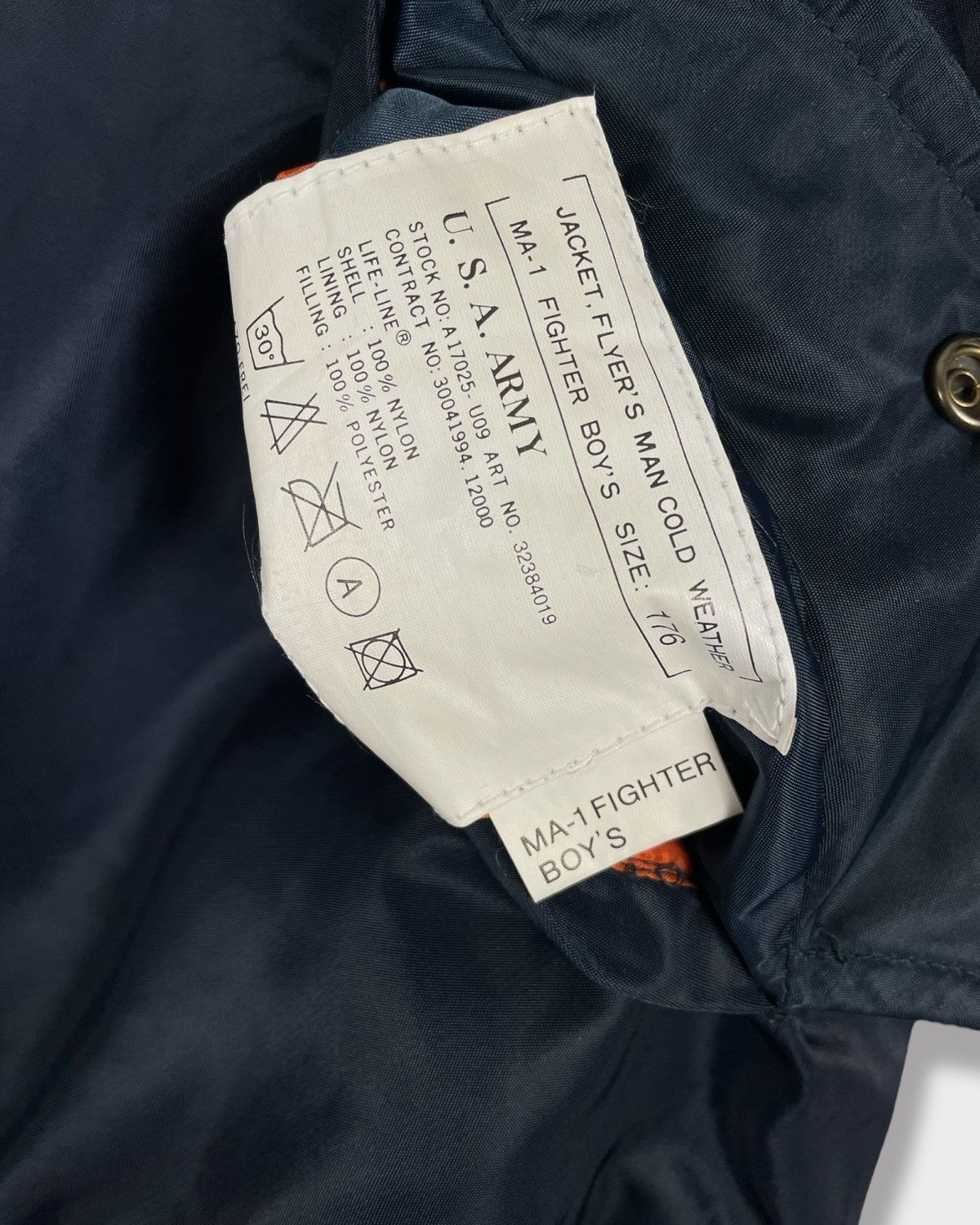 Alpha Industries Vintage MA1 U.S.A Army Nylon Bomber Flight Jacket Size US S / EU 44-46 / 1 - 4 Thumbnail