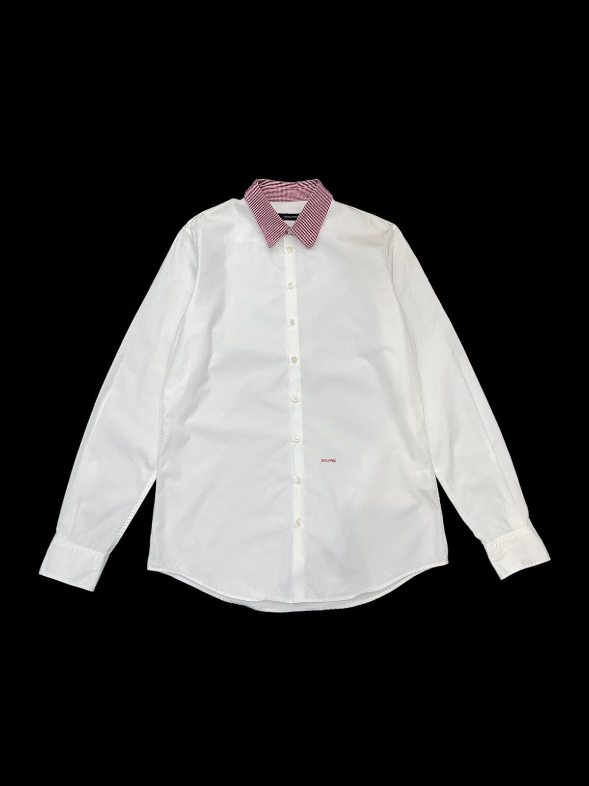 Dsquared2 SS11 Dsquared2 Stitched Logo Checkered Collar White Shirt Size US L / EU 52-54 / 3 - 2 Thumbnail