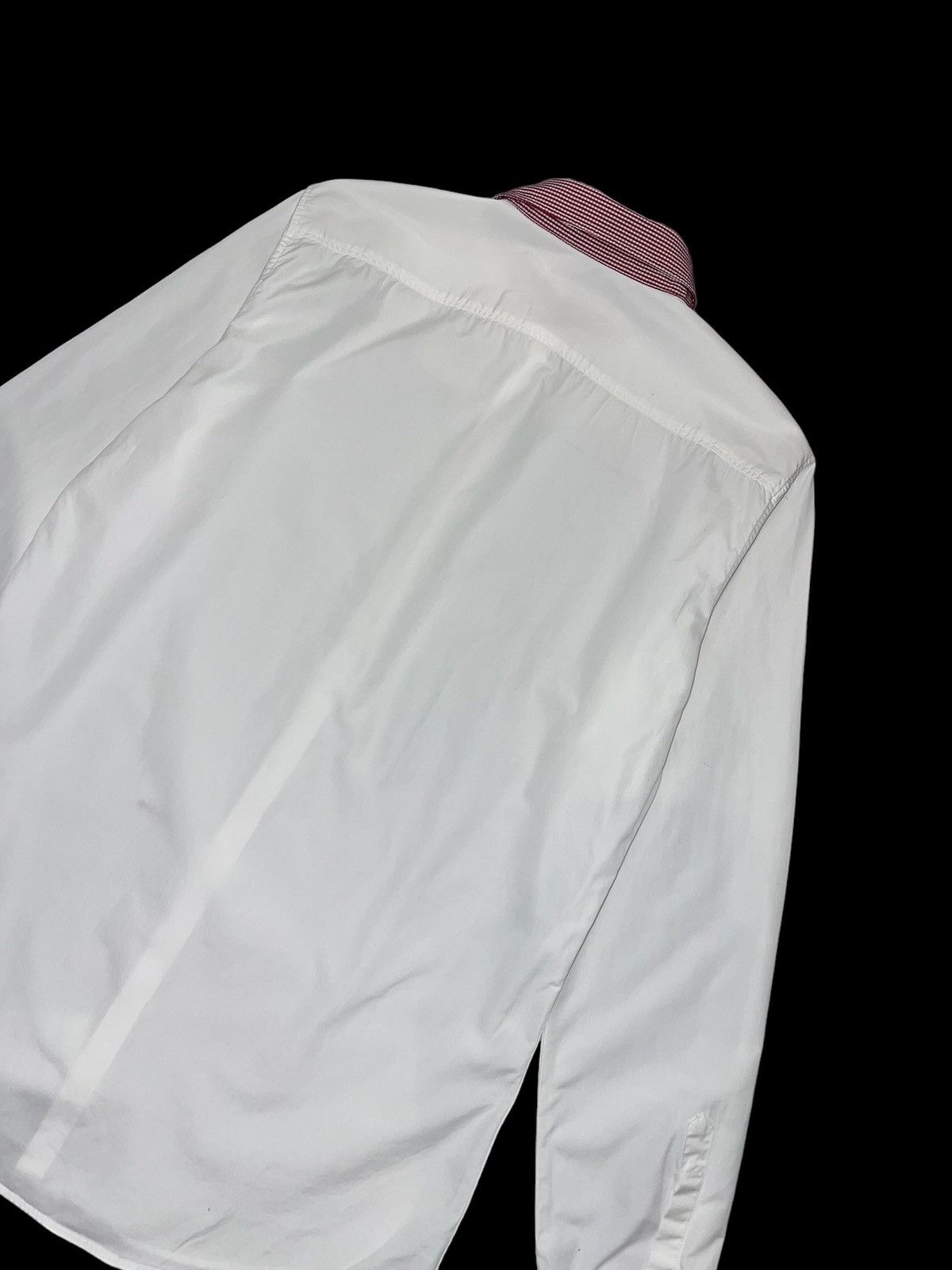 Dsquared2 SS11 Dsquared2 Stitched Logo Checkered Collar White Shirt Size US L / EU 52-54 / 3 - 9 Thumbnail