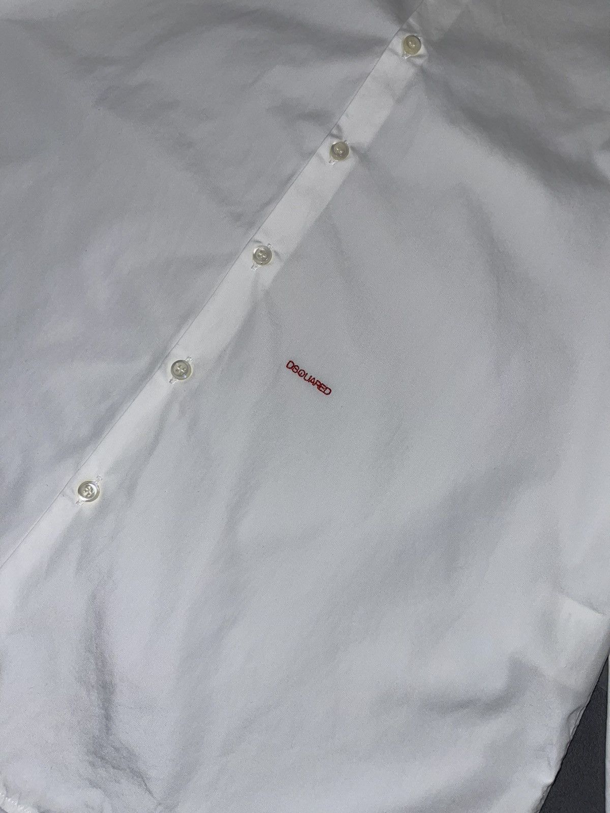 Dsquared2 SS11 Dsquared2 Stitched Logo Checkered Collar White Shirt Size US L / EU 52-54 / 3 - 11 Thumbnail