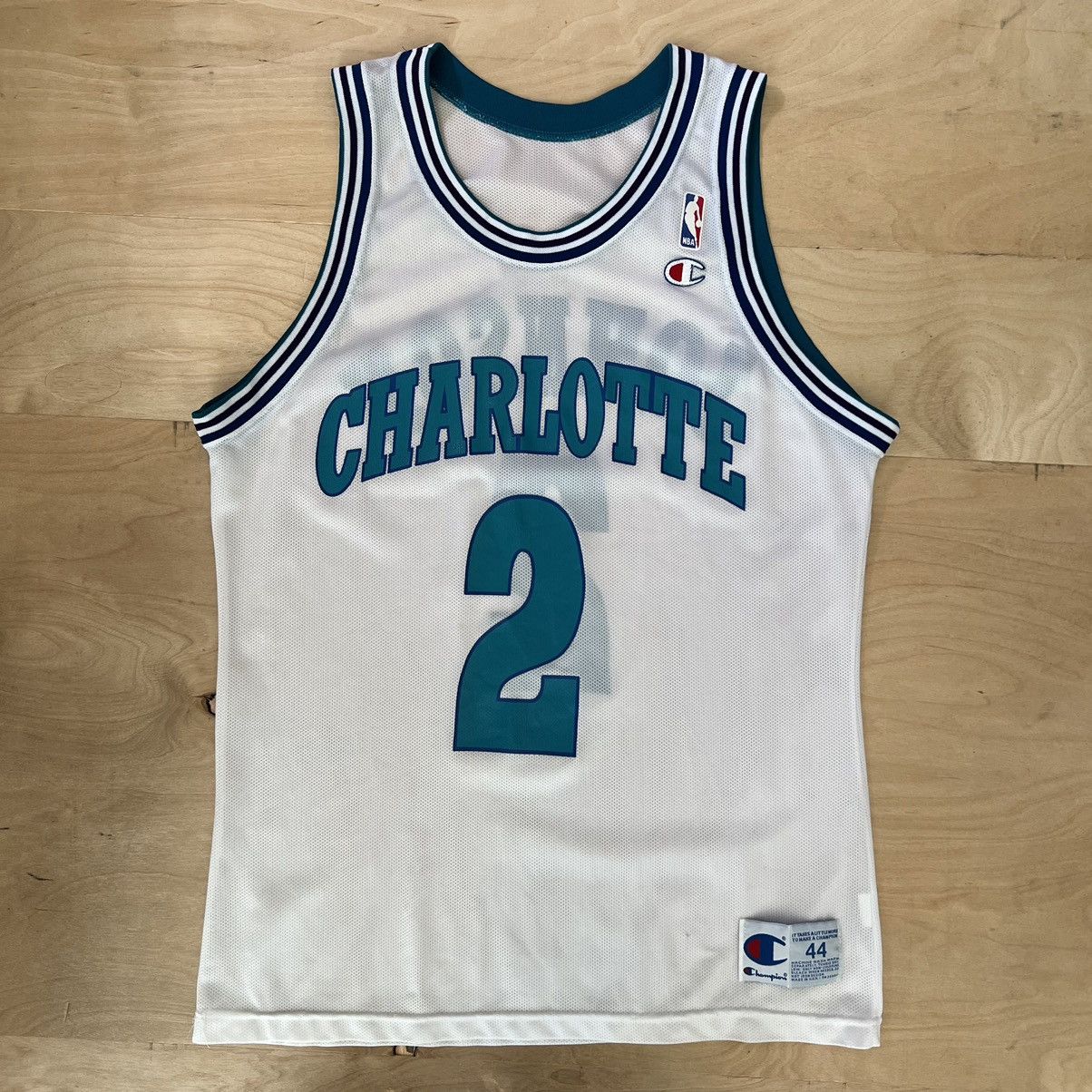 Wyco Vintage 1990s Larry Johnson Charlotte Hornets Basketball Jersey