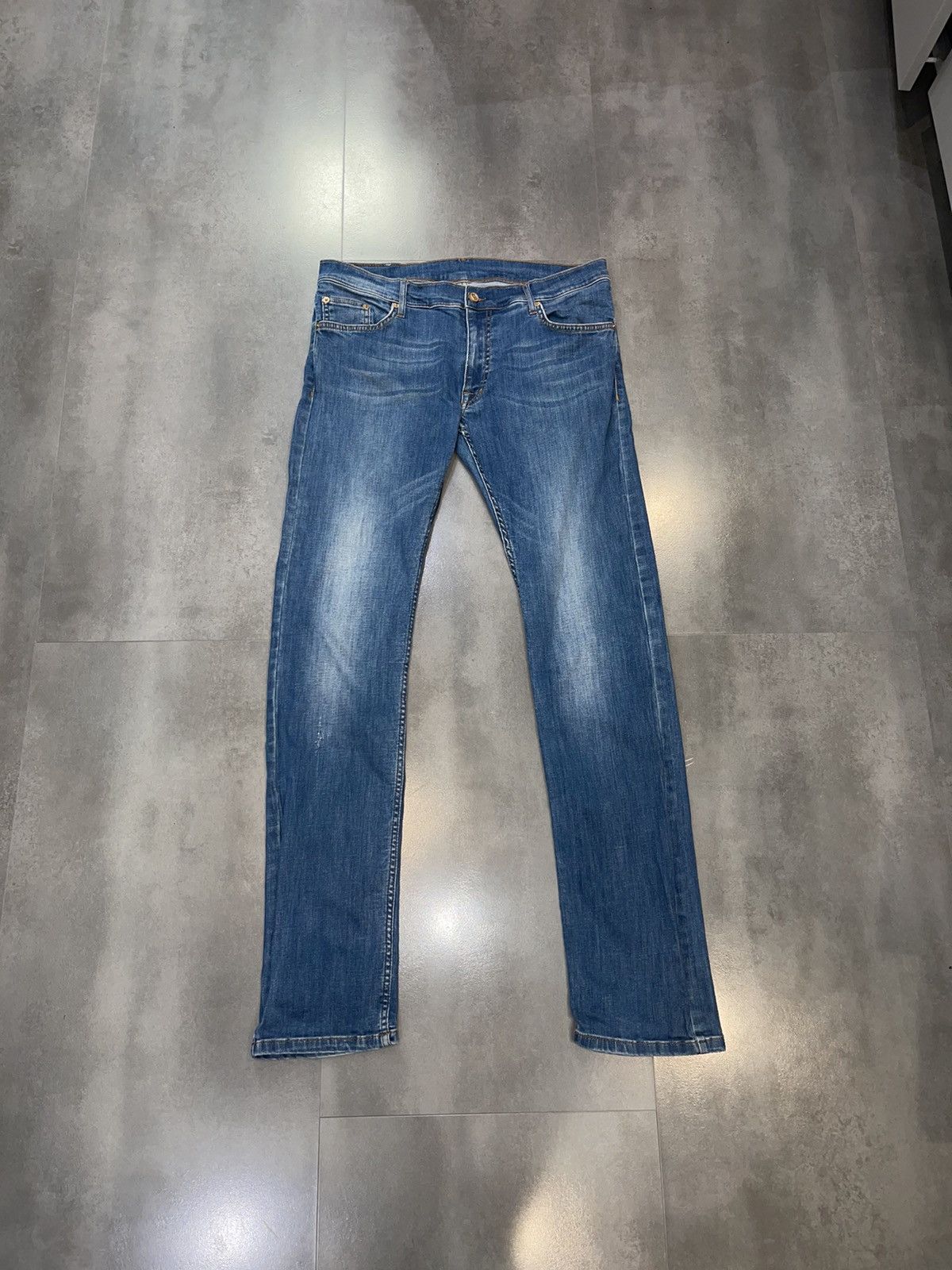 John Galliano Galliano Indigo Biker Denim Pants Size US 35 - 1 Thumbnail