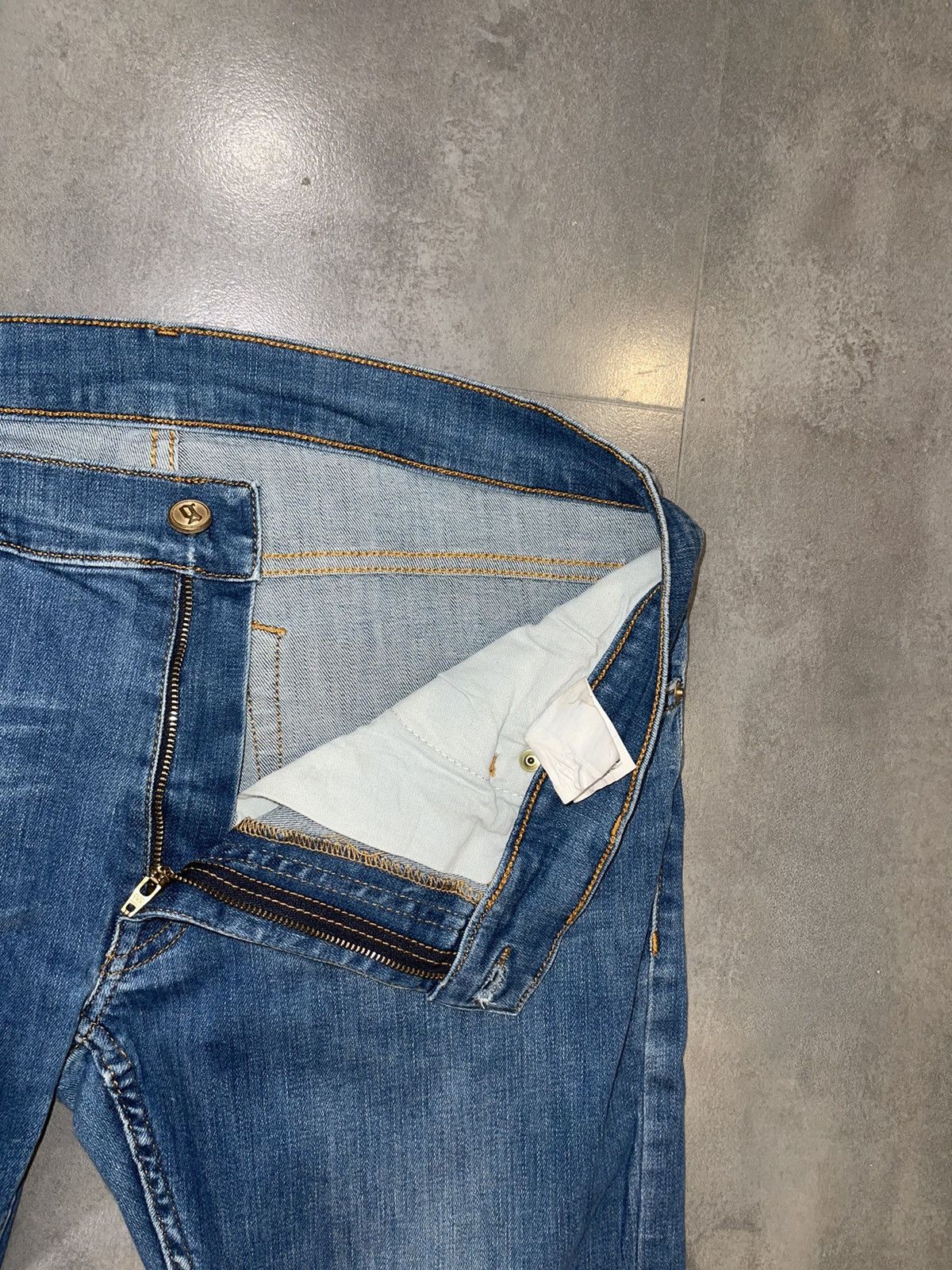 John Galliano Galliano Indigo Biker Denim Pants Size US 35 - 11 Thumbnail