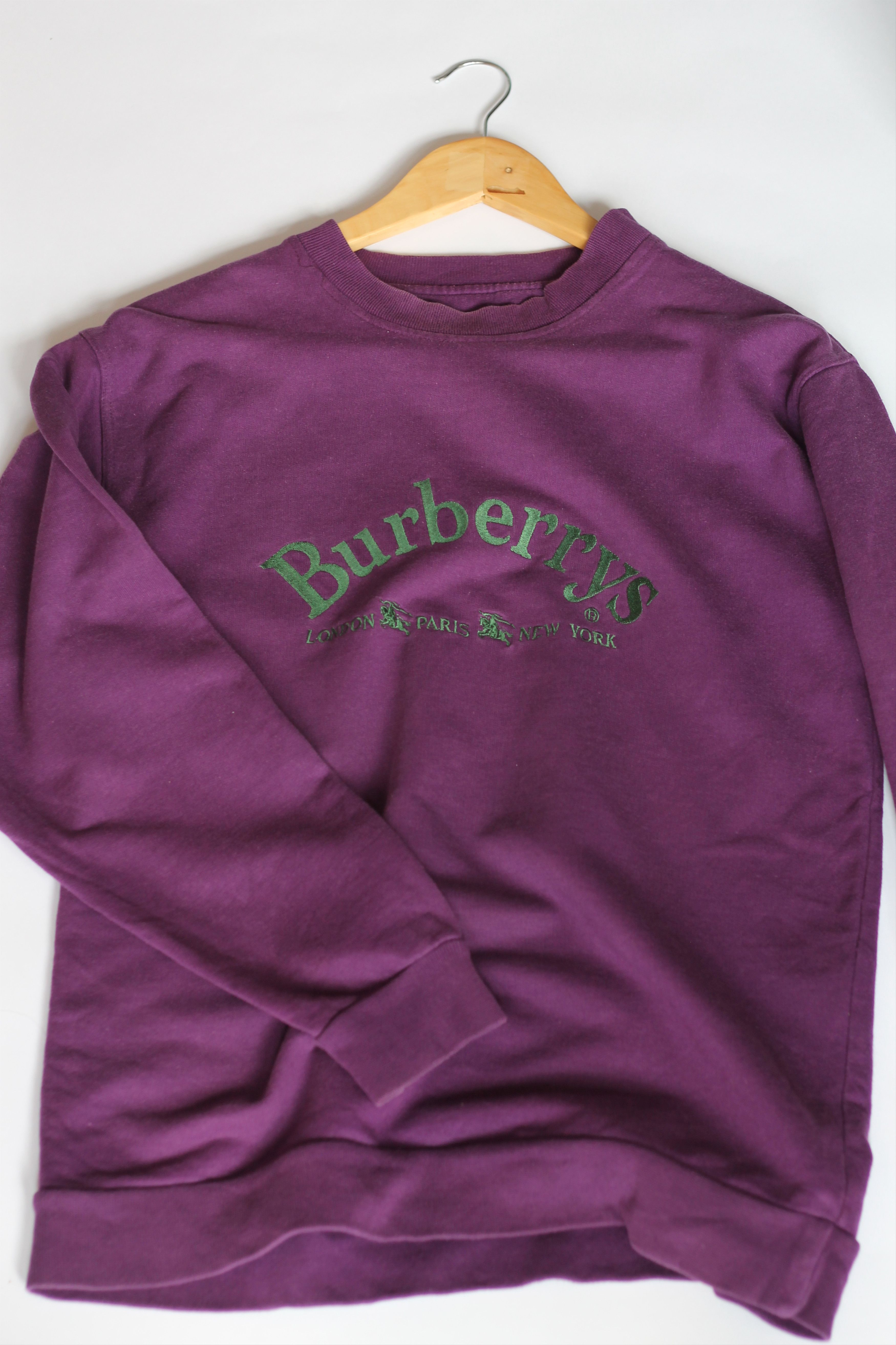 image of Burberrys Burberry Big Logo Sweatshirt Sweater in Purple, Men's (Size Small)