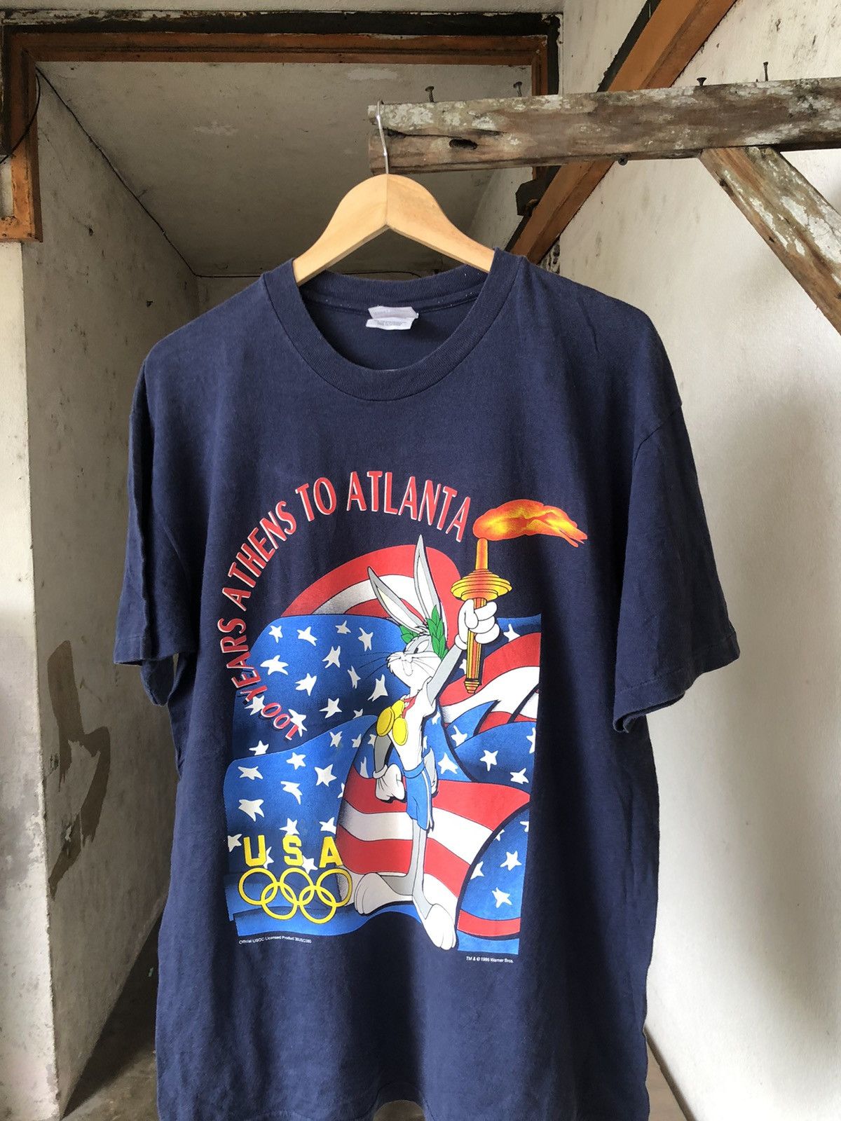 USA Olympics Vintage 90s Olympic USA x Bugs Bunny Warner Bros T-Shirt Size US L / EU 52-54 / 3 - 3 Thumbnail