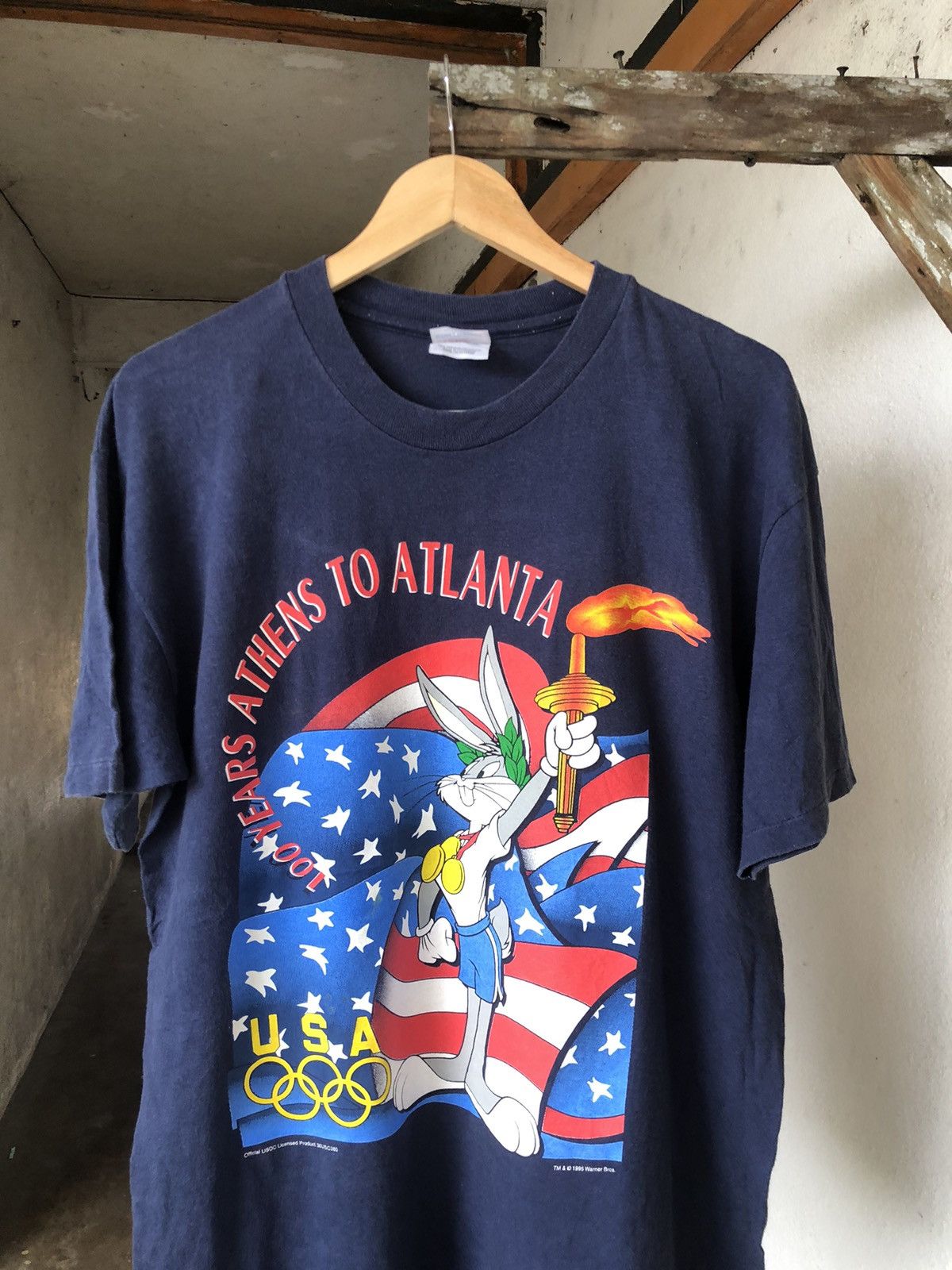 USA Olympics Vintage 90s Olympic USA x Bugs Bunny Warner Bros T-Shirt Size US L / EU 52-54 / 3 - 4 Thumbnail