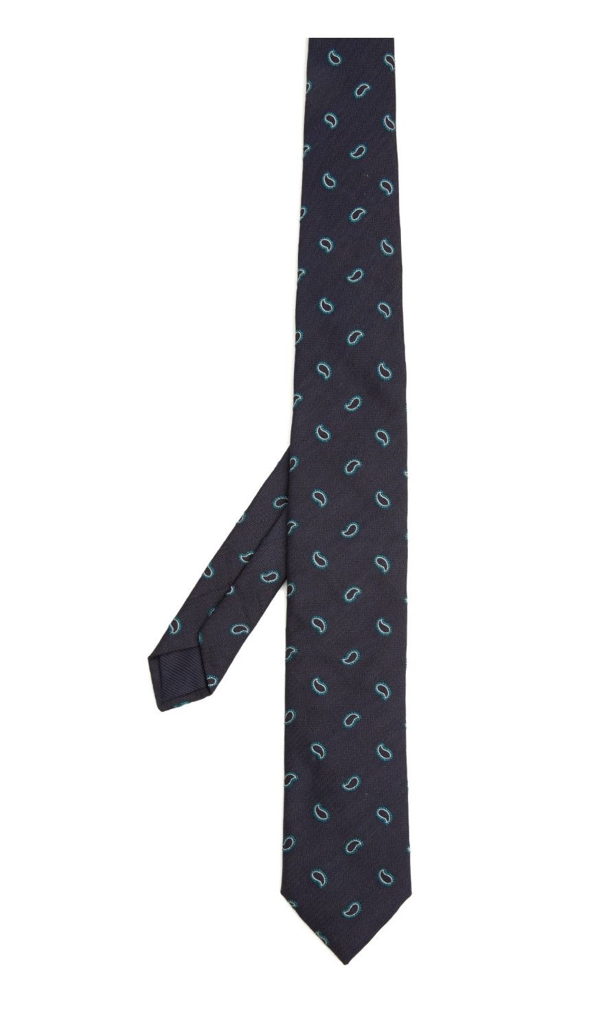 Corneliani CORNELIANI navy blue paisley silk cotton blend tie Size ONE SIZE - 1 Thumbnail
